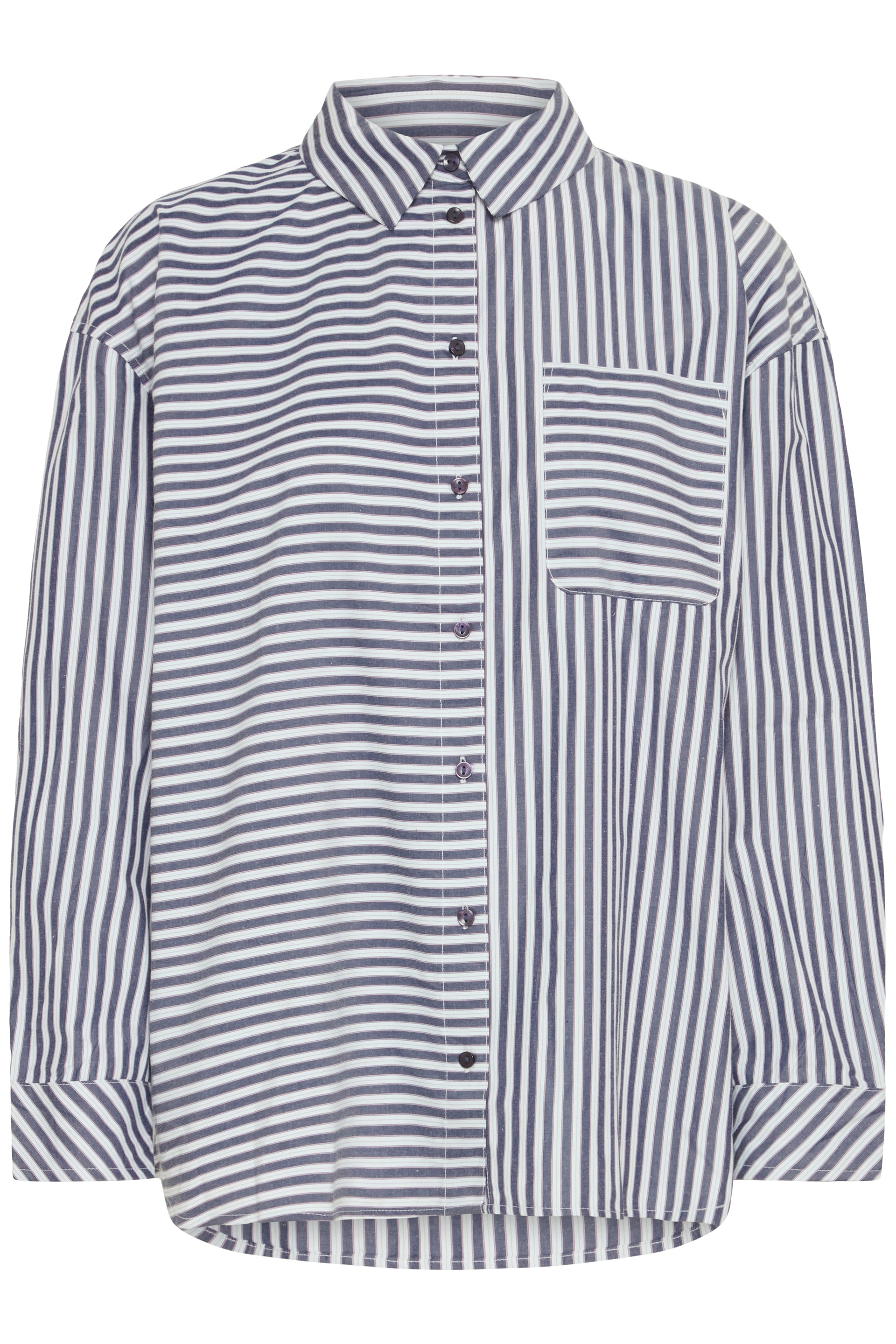 EVINOA L/S SHIRT-STRIPE PATTERN