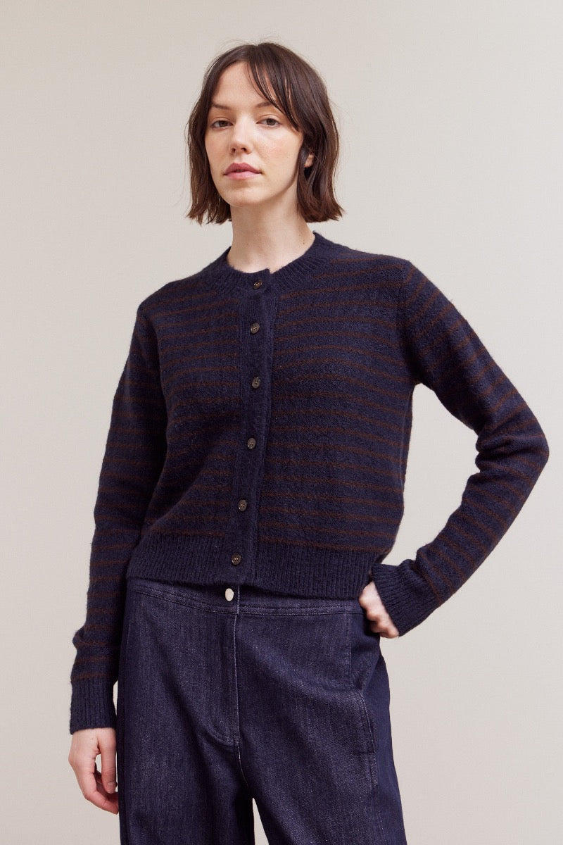 BRIANNA  BUTTON UP CARDIGAN-MIDNIGHT