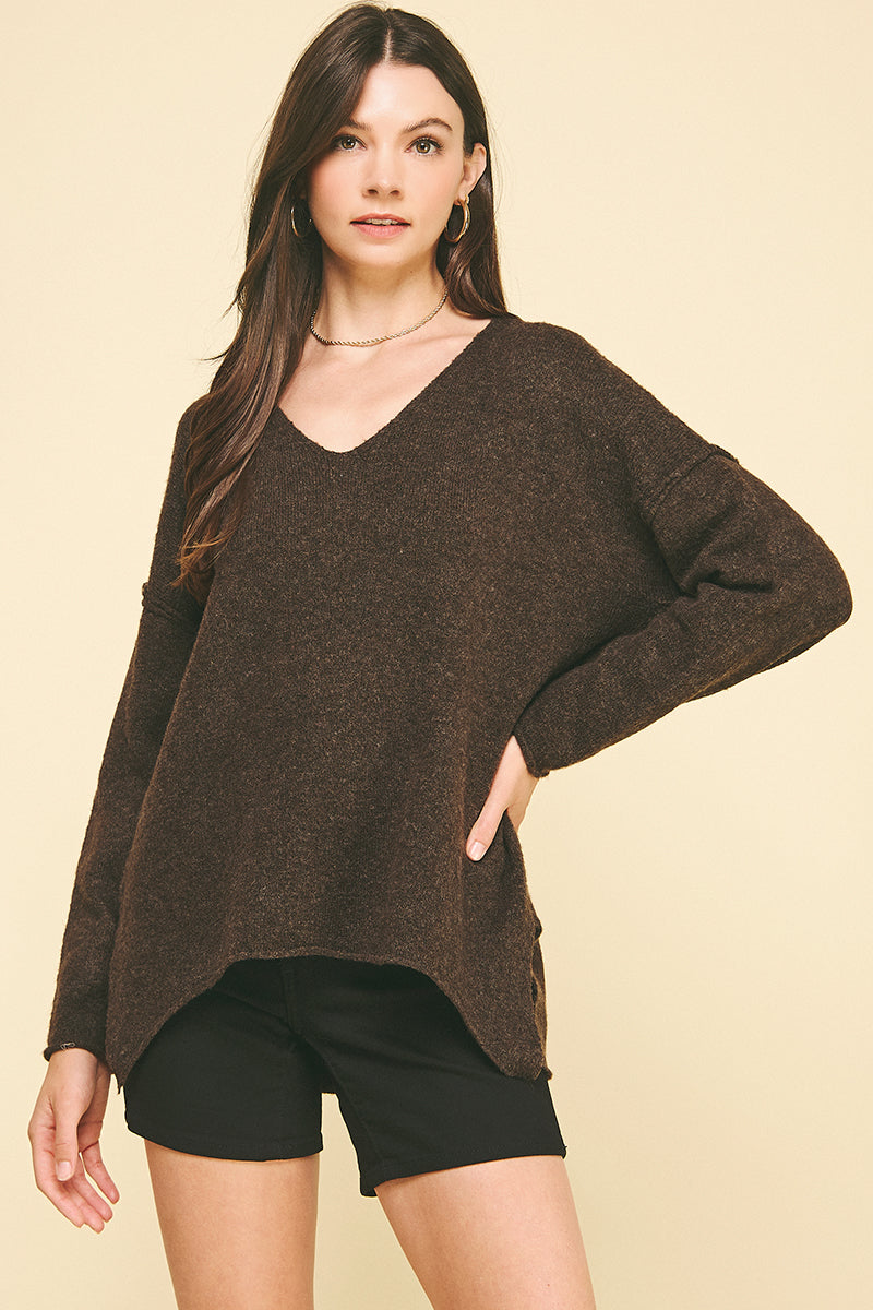 ARIEL SWEATER-SMOKE BROWN