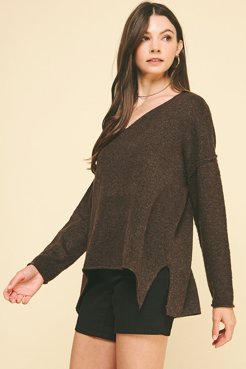 ARIEL SWEATER-SMOKE BROWN