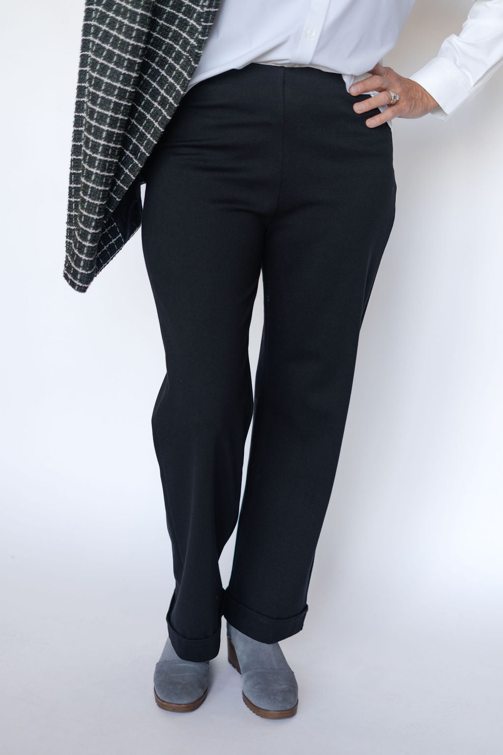 ASTRID PULL ON BLACK DRESS TROUSER