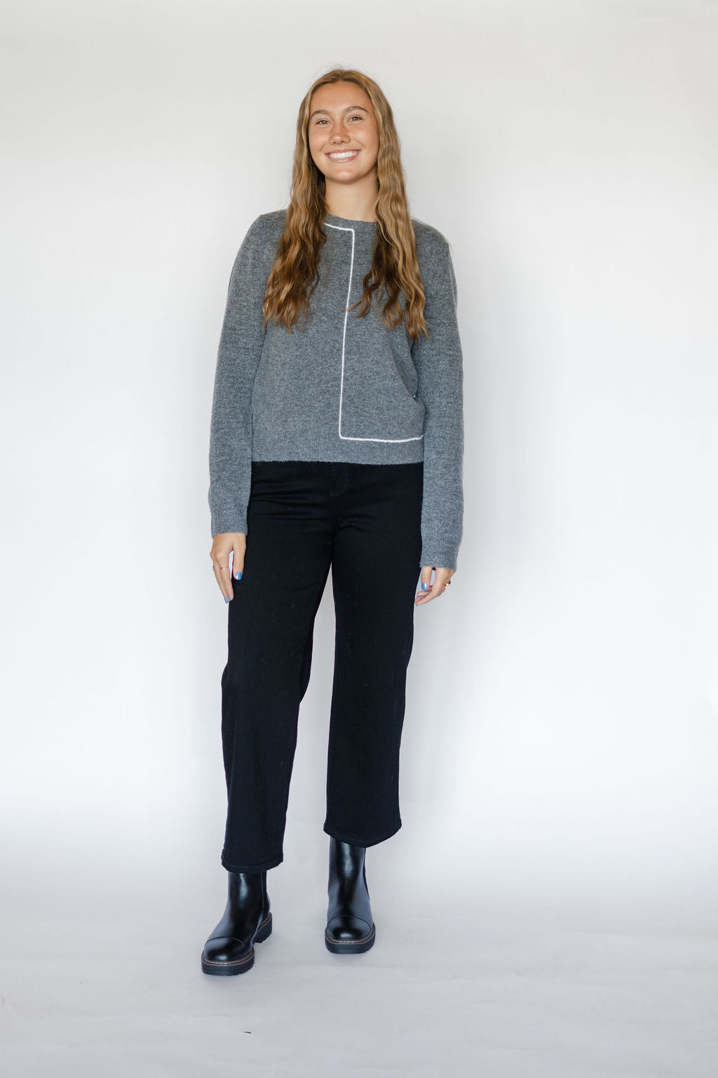 ANTONELLA CREWNECK SWEATER-DARK GREY