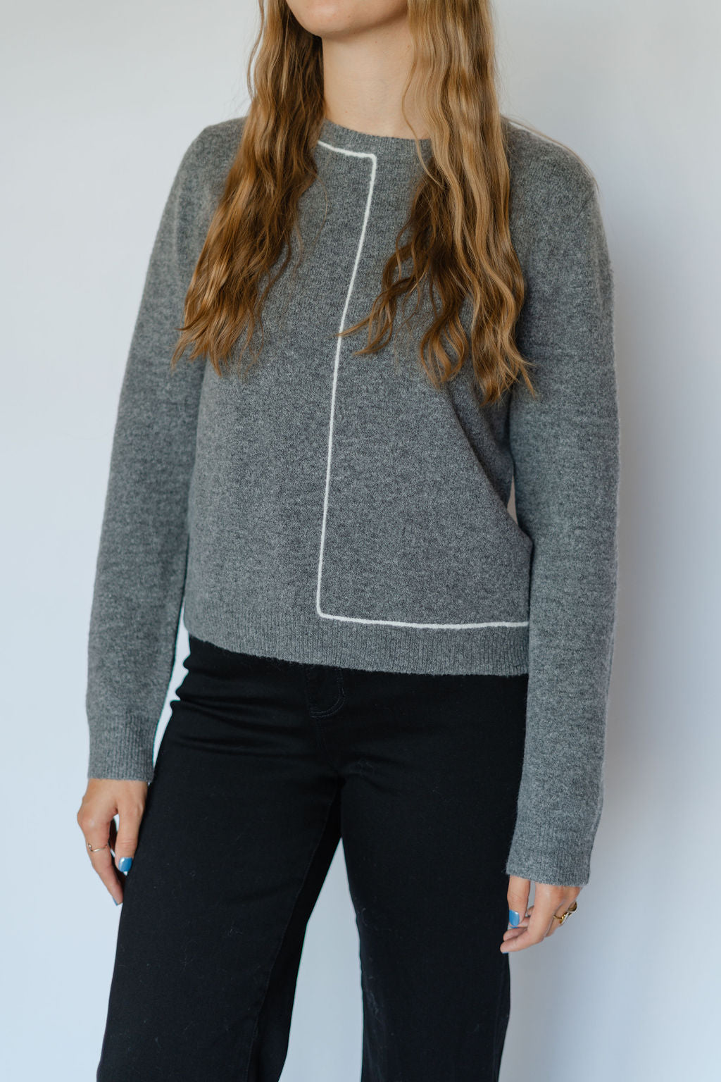 ANTONELLA CREWNECK SWEATER-DARK GREY