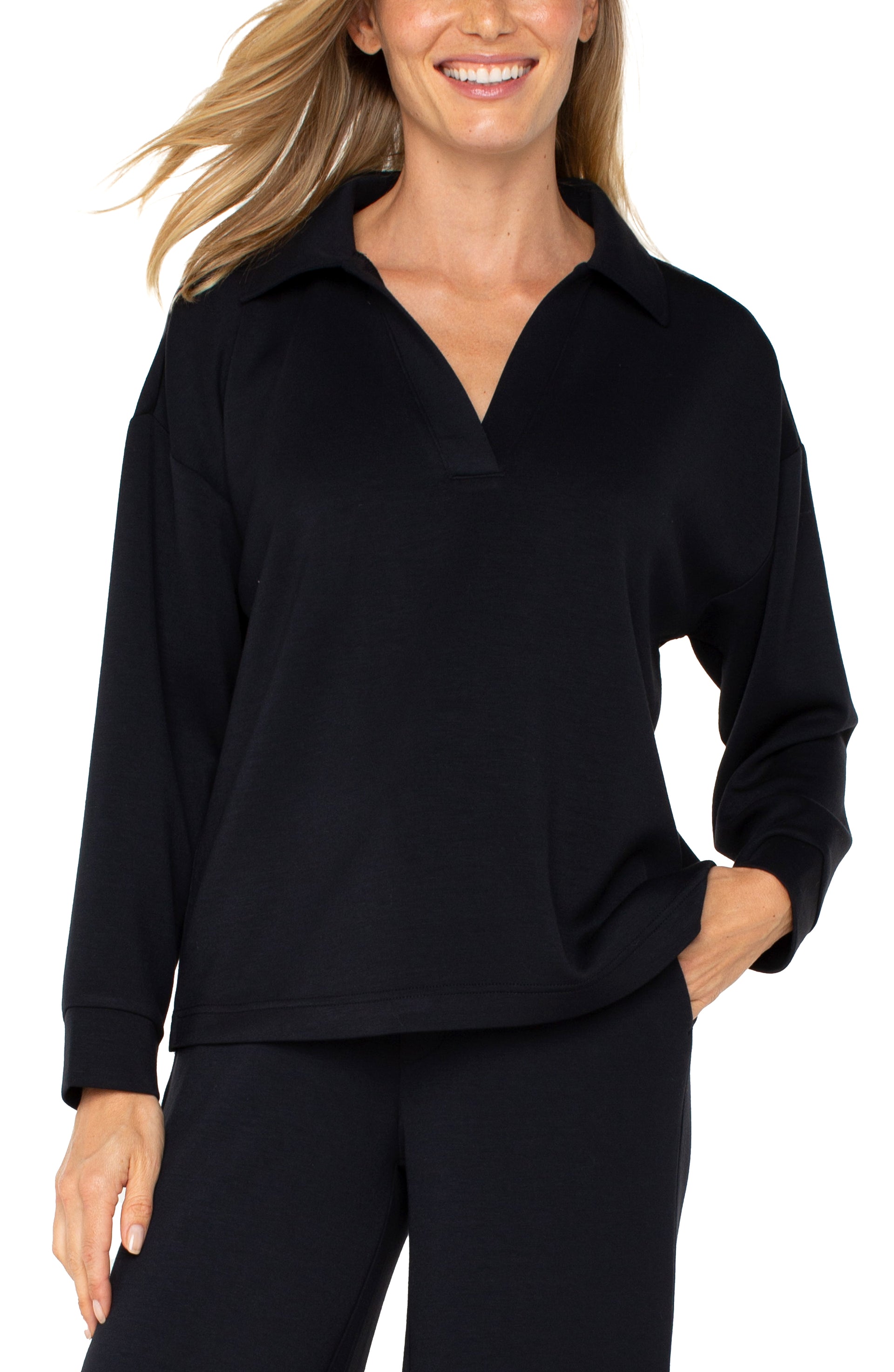 BELLA CLOUD NINE TOP-BLACK