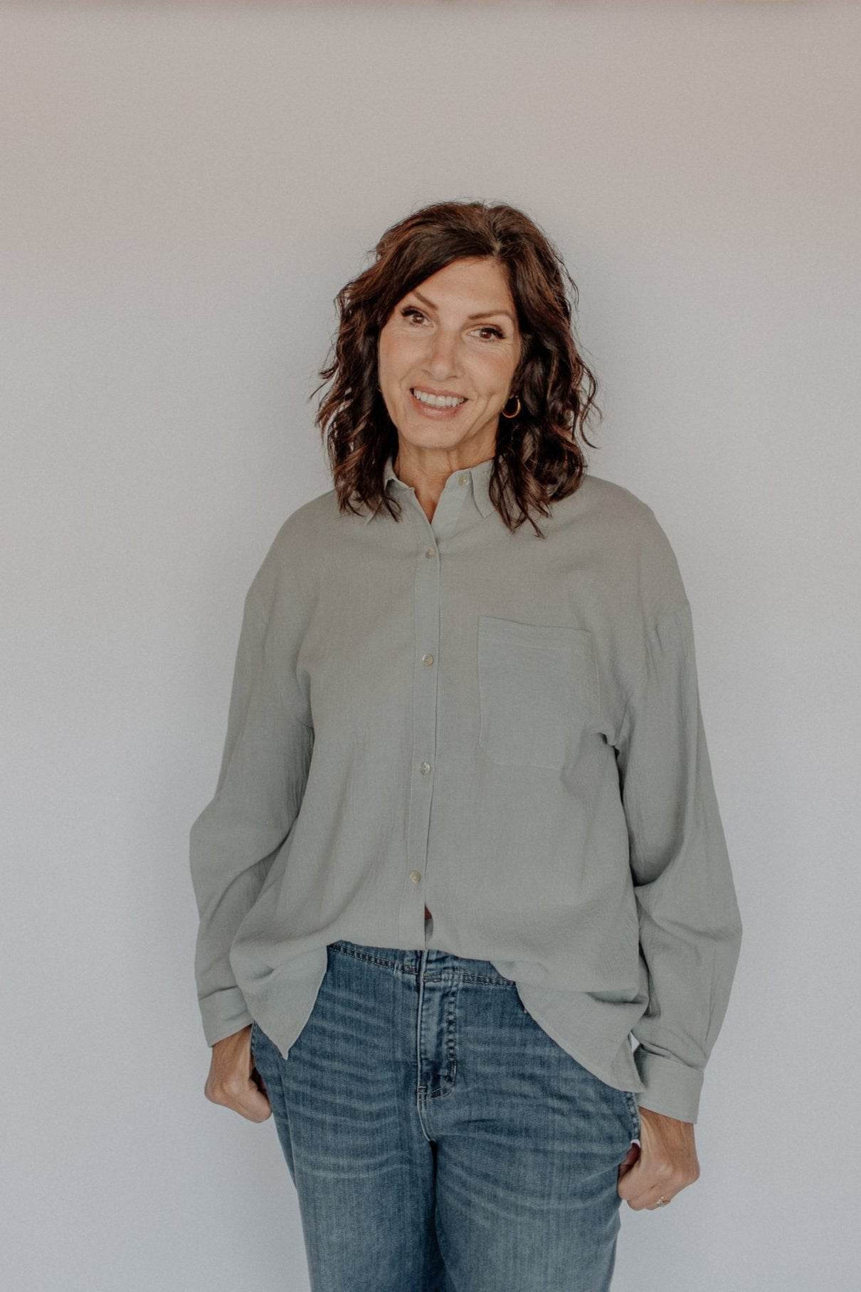 CECELIA L/S SHIRT-SEA SALT GREY