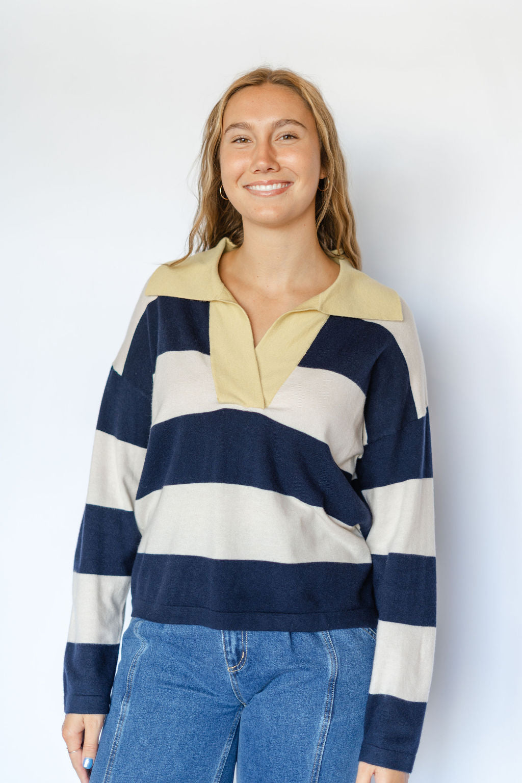 COLCHIQUE SWEATER-BLEU MARINE STRIPE