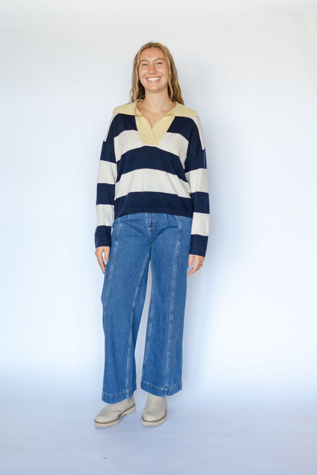 COLCHIQUE SWEATER-BLEU MARINE STRIPE