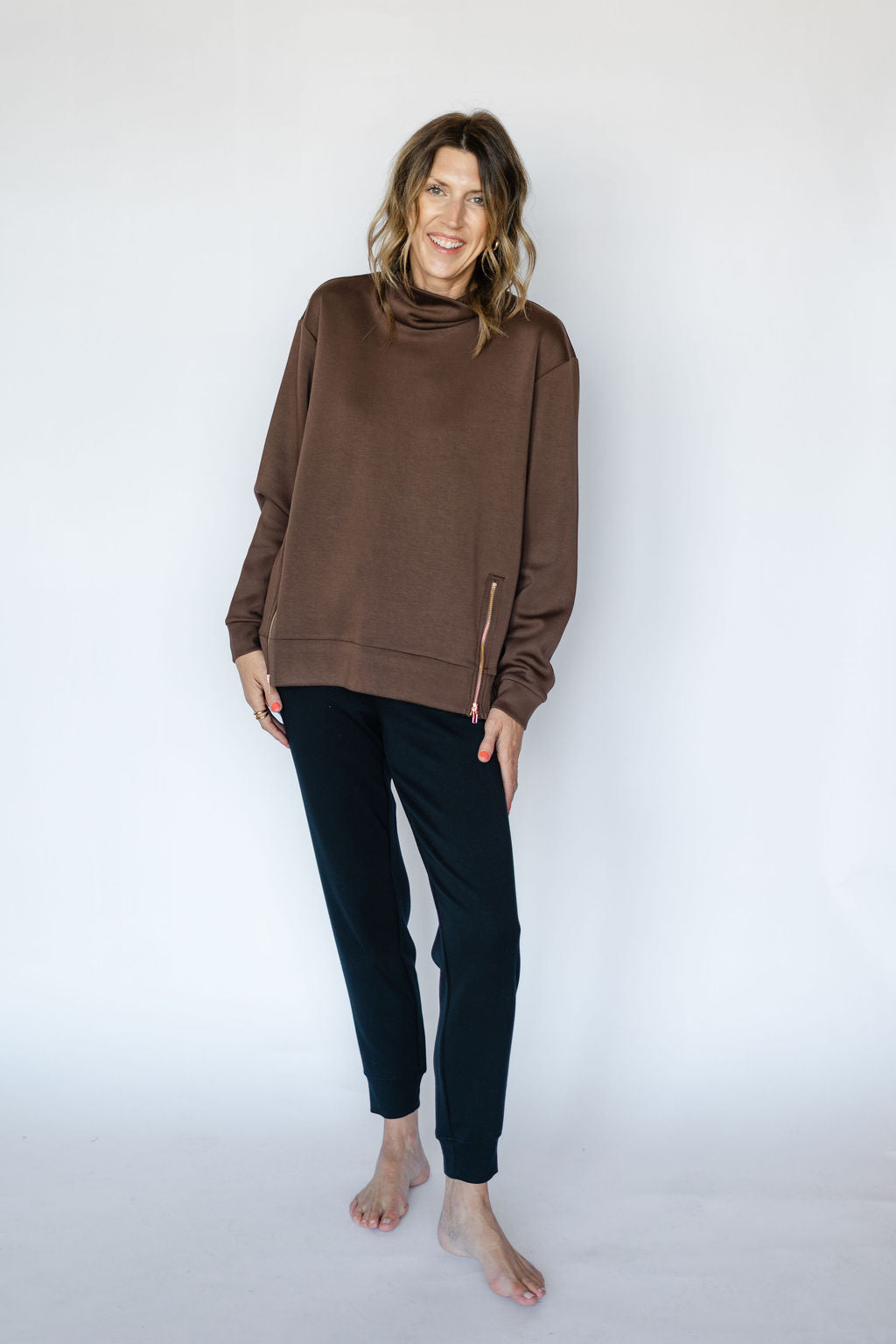 ELIZABETH MOCK NECK TOP