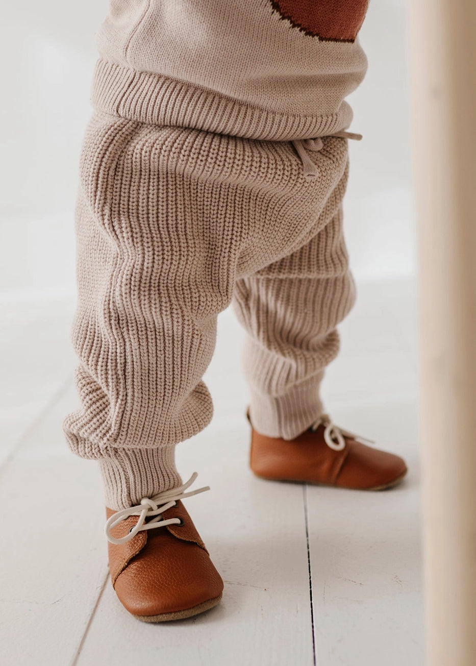 BABY KNIT PANTS-SAND