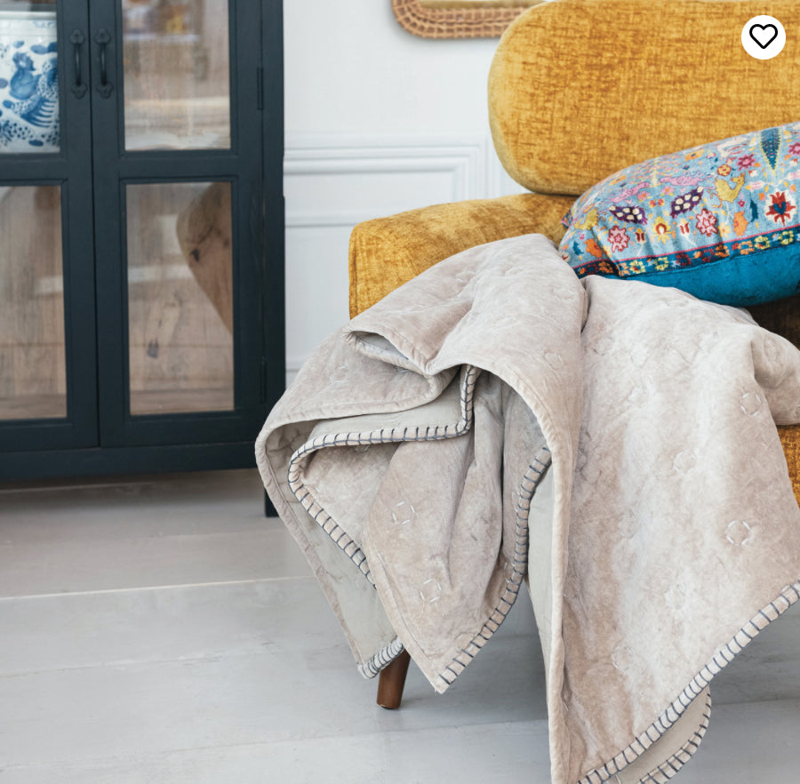 COTTON VELVET THROW