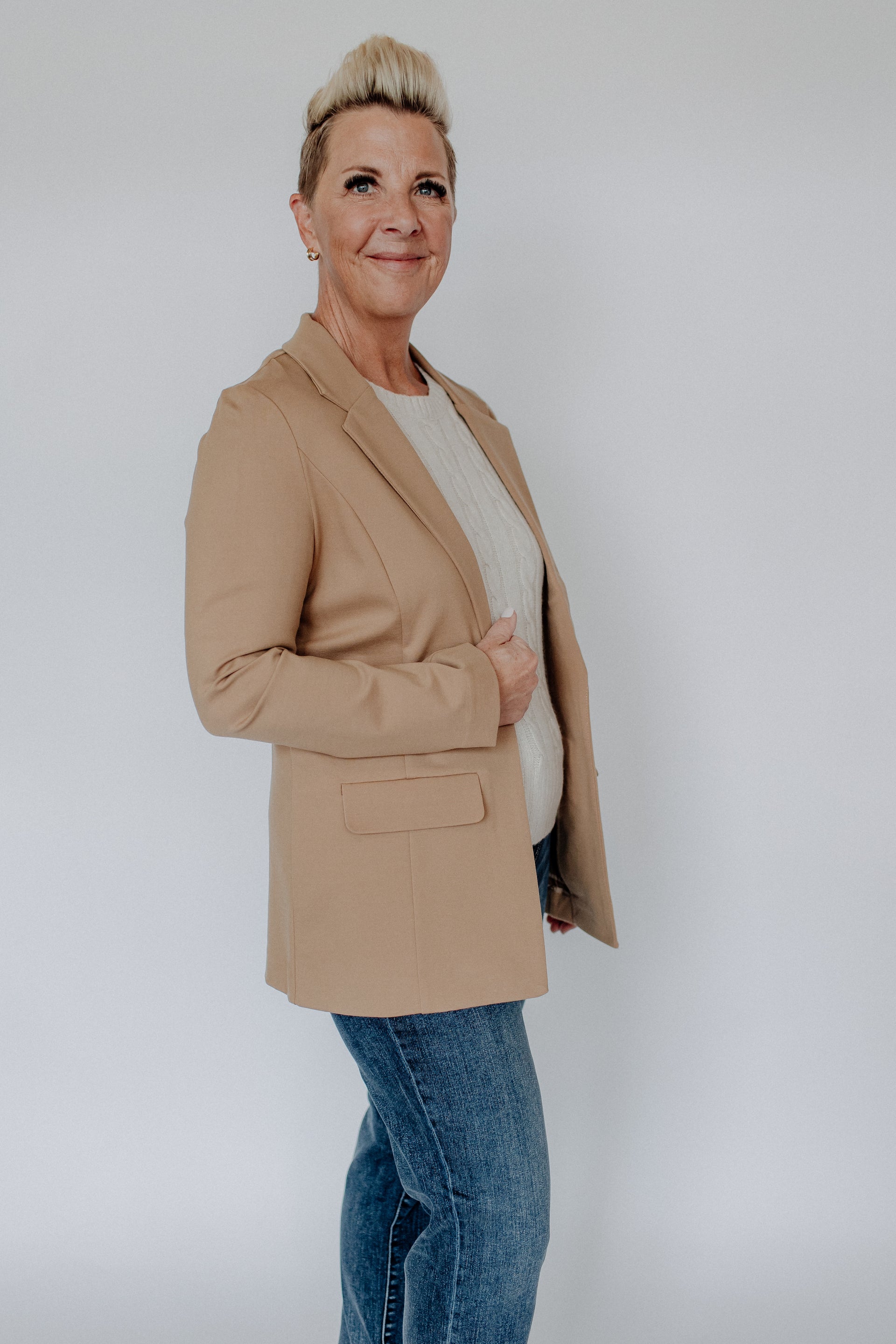 GEORGIA BOYFRIEND BLAZER-DESERT CAMEL