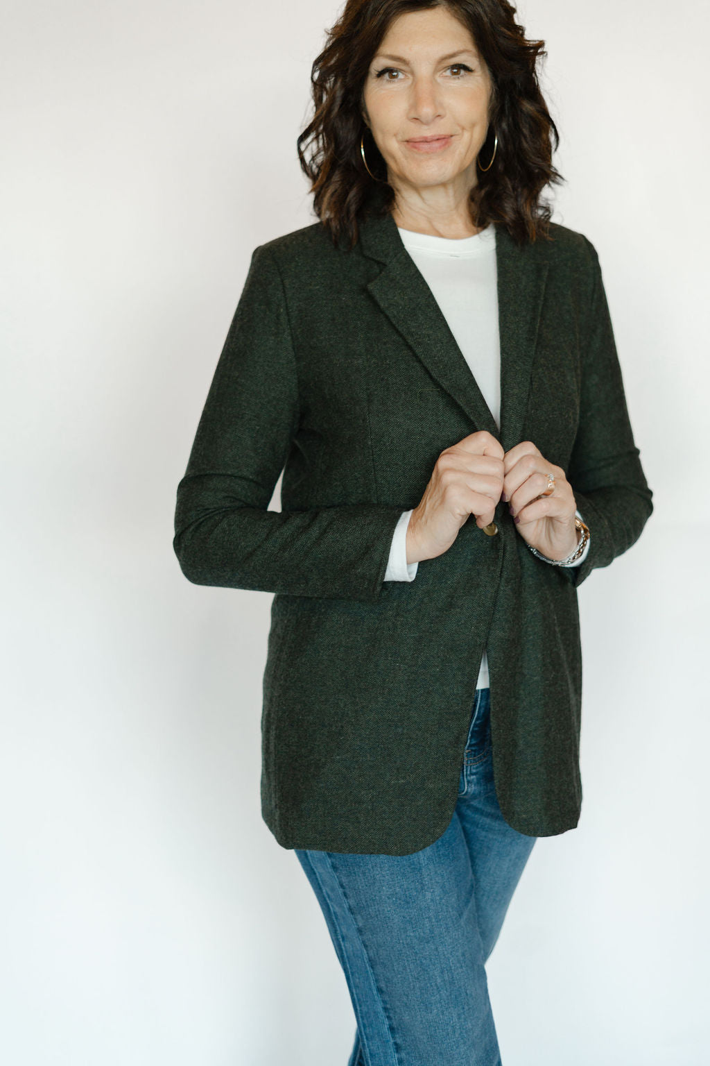 BRIDGET BLAZER-CHIVE GREEN