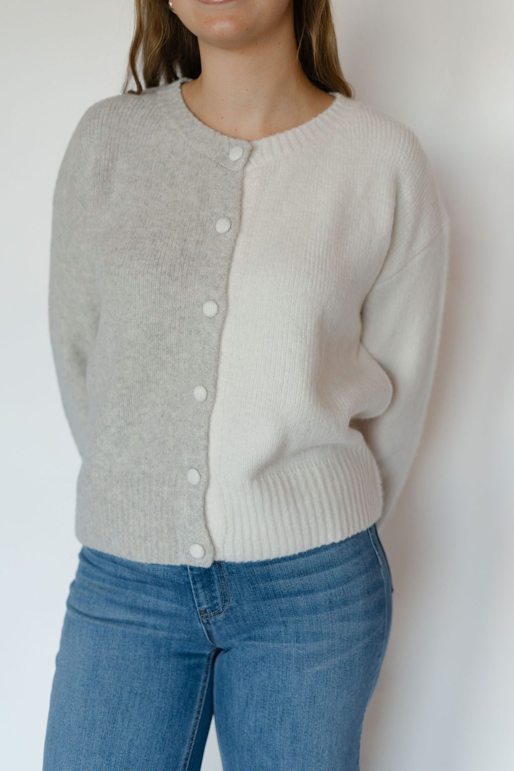 JULIE CARDIGAN-OATMEAL/IVORY