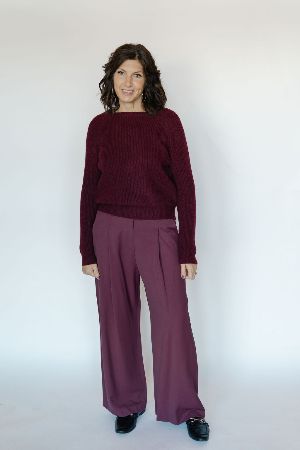 MADELINE PANTS-BURGUNDY