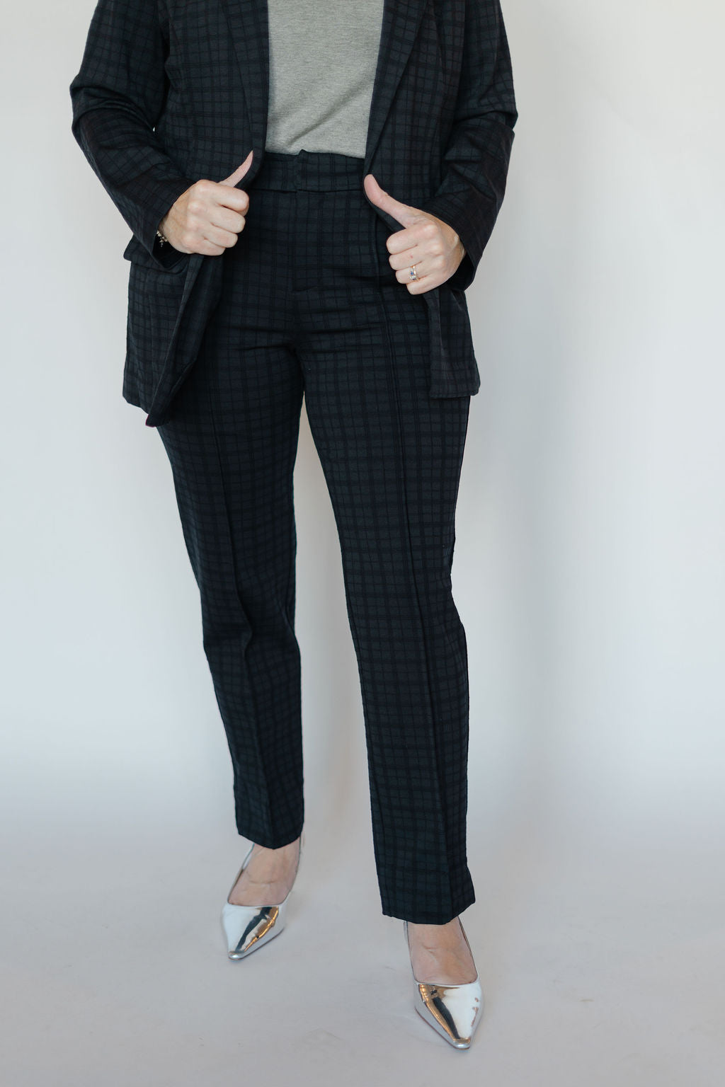 GEMMA PANT-BLACK CHECK