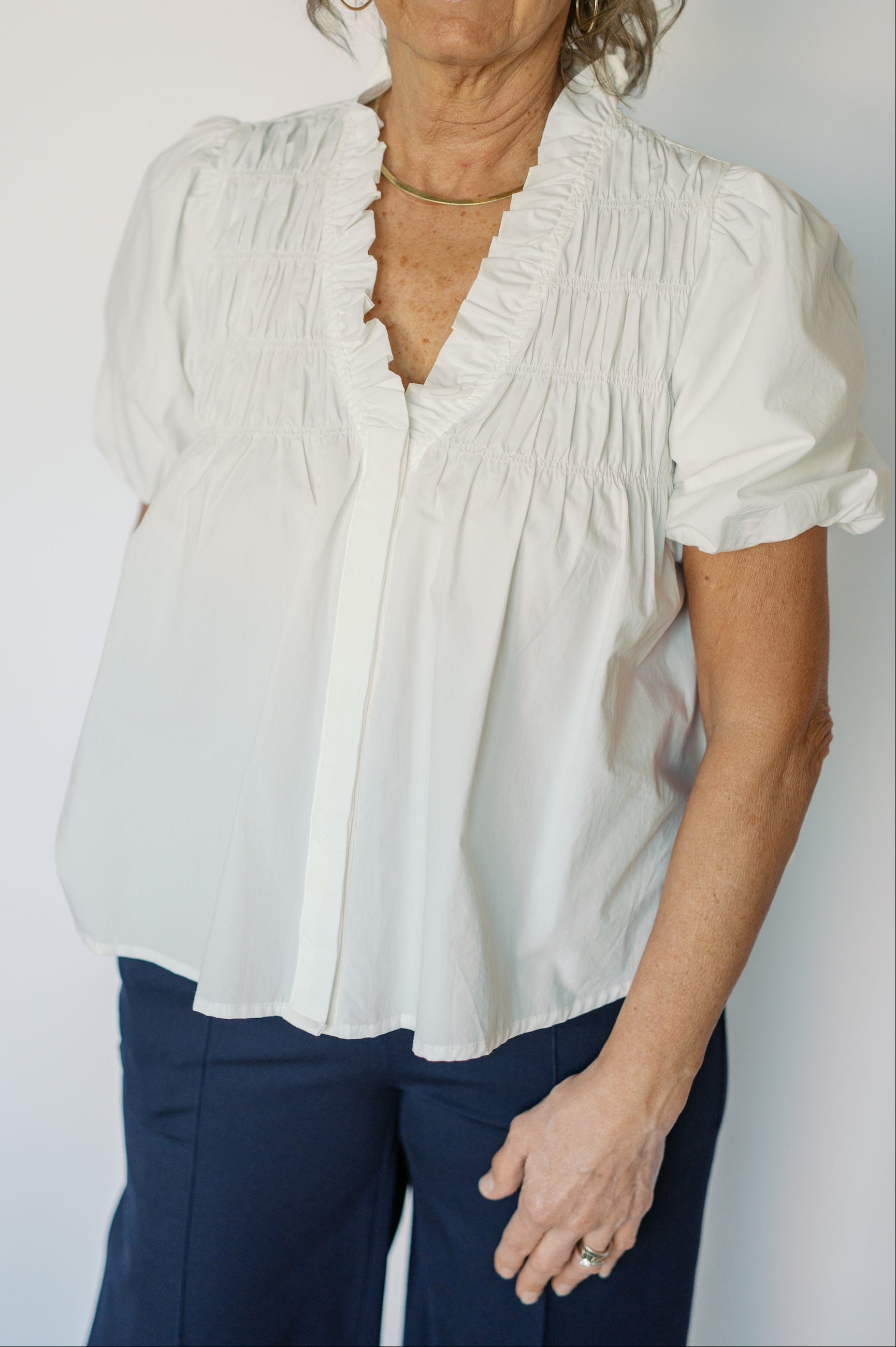 KASSIDY BLOUSE-IVORY