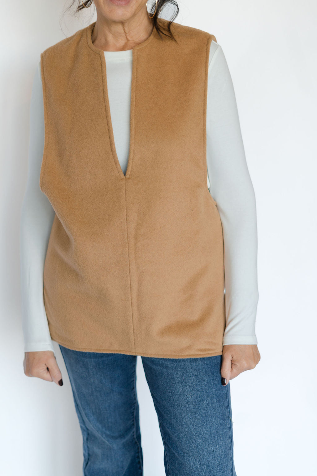 TORY WOOL BLEND VEST-CAMEL