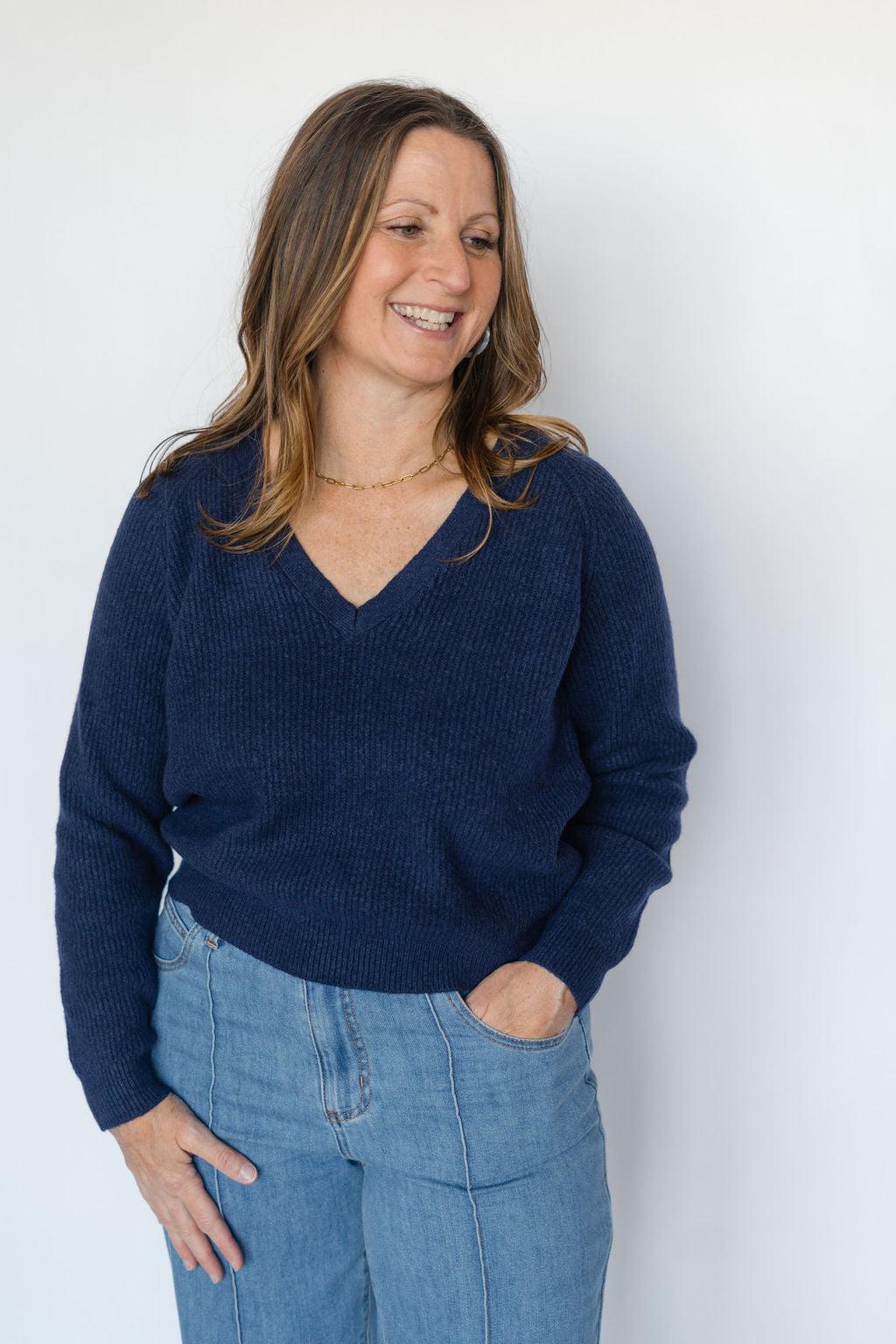 MACKENZIE LONG SLEEVE SWEATER-PATRIOT BLUE