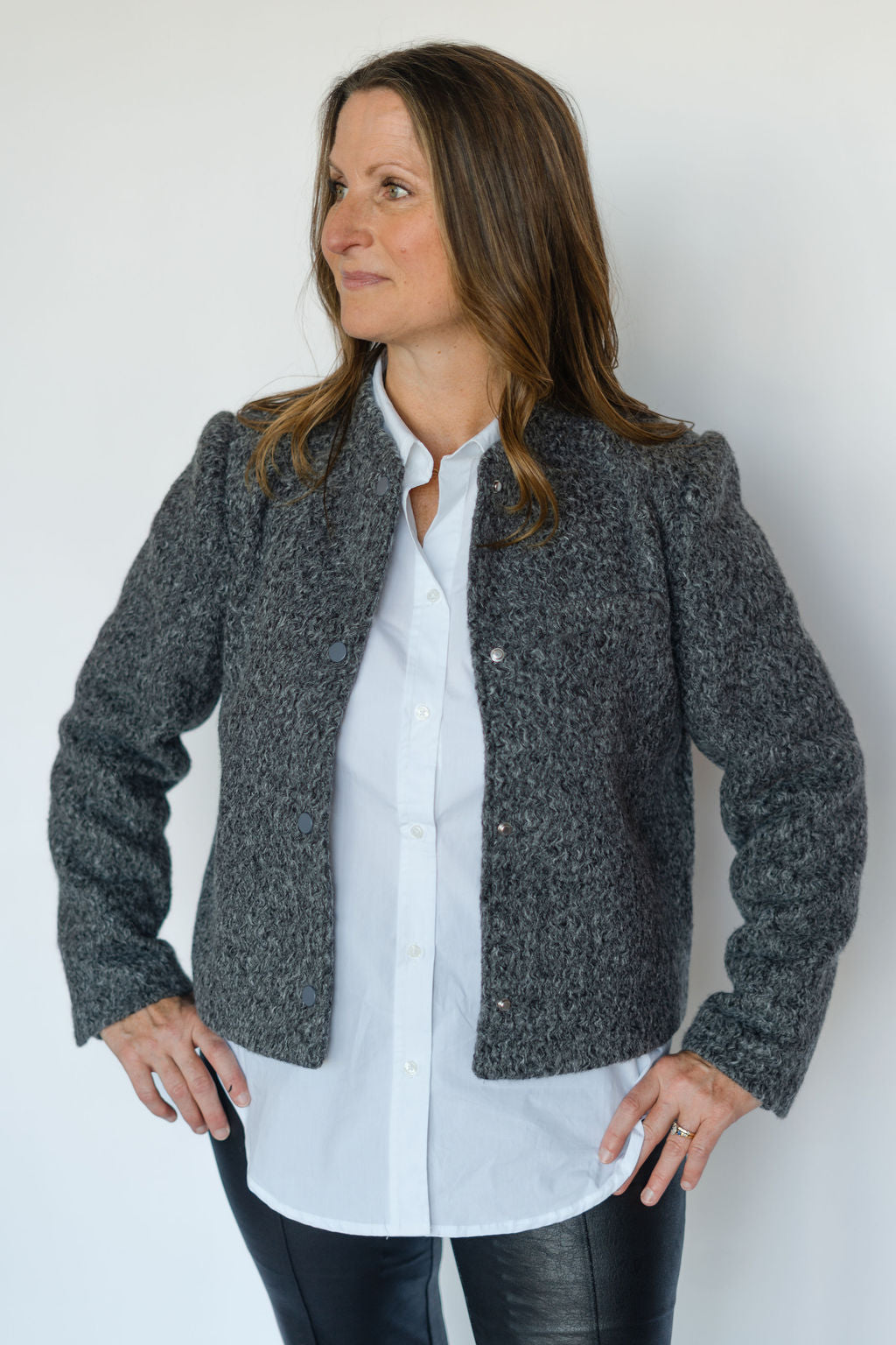 GILAZA JACKET-GREY MELANGE