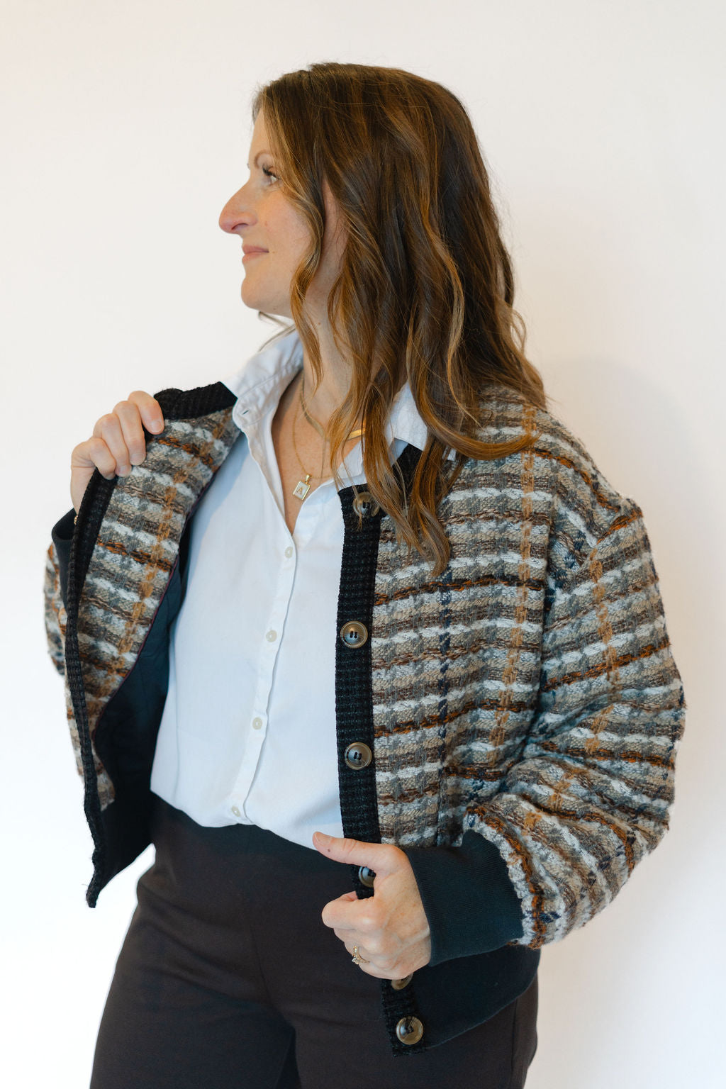 JACKIE JACKET-BEIGE/NAVY