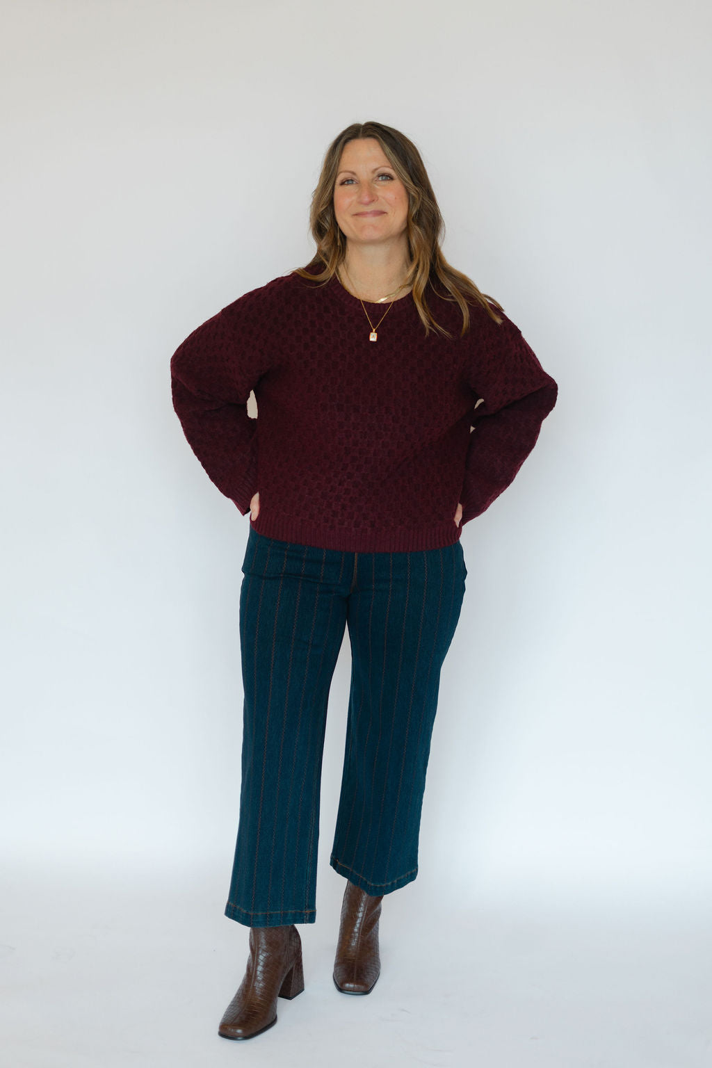 ISABEL KNIT SWEATER-PLUM WINE