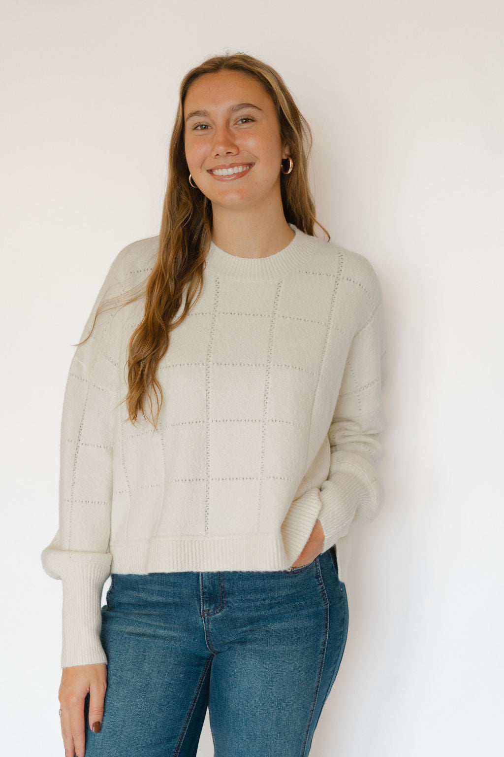 ANASTASIA KNIT TOP-IVORY