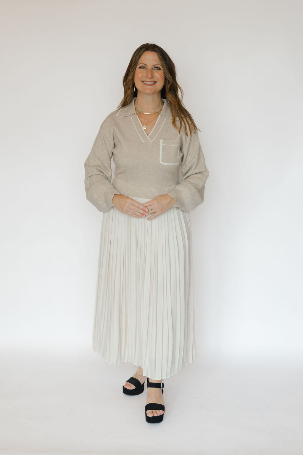 ELENA SWEATER DRESS-BEIGE