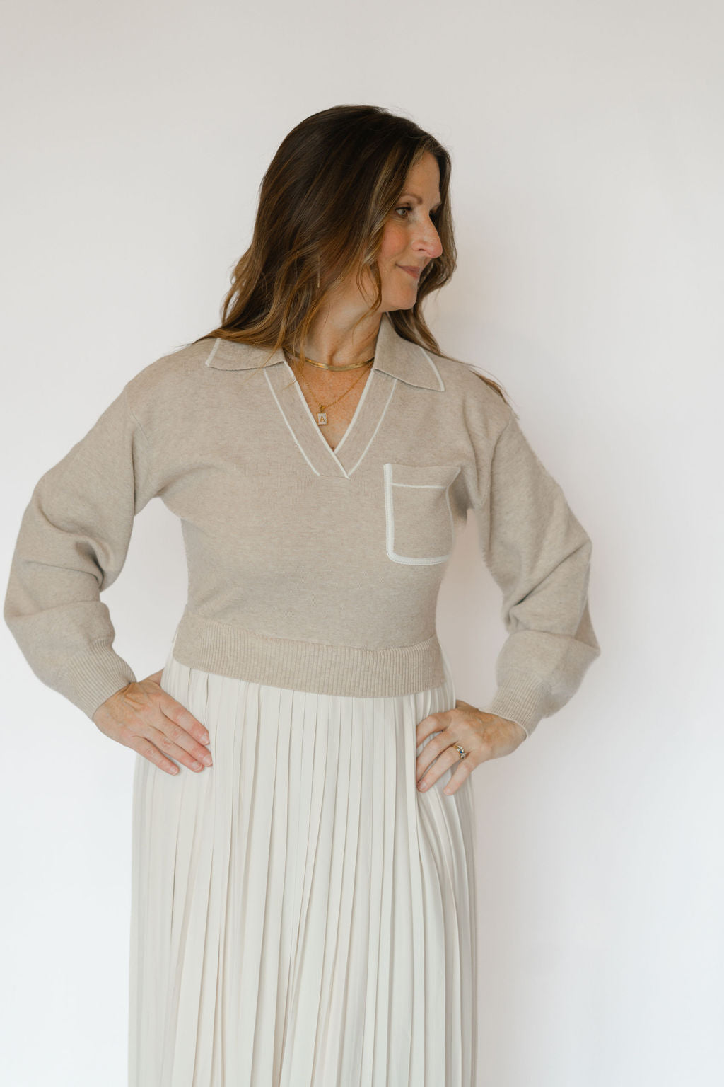 ELENA SWEATER DRESS-BEIGE