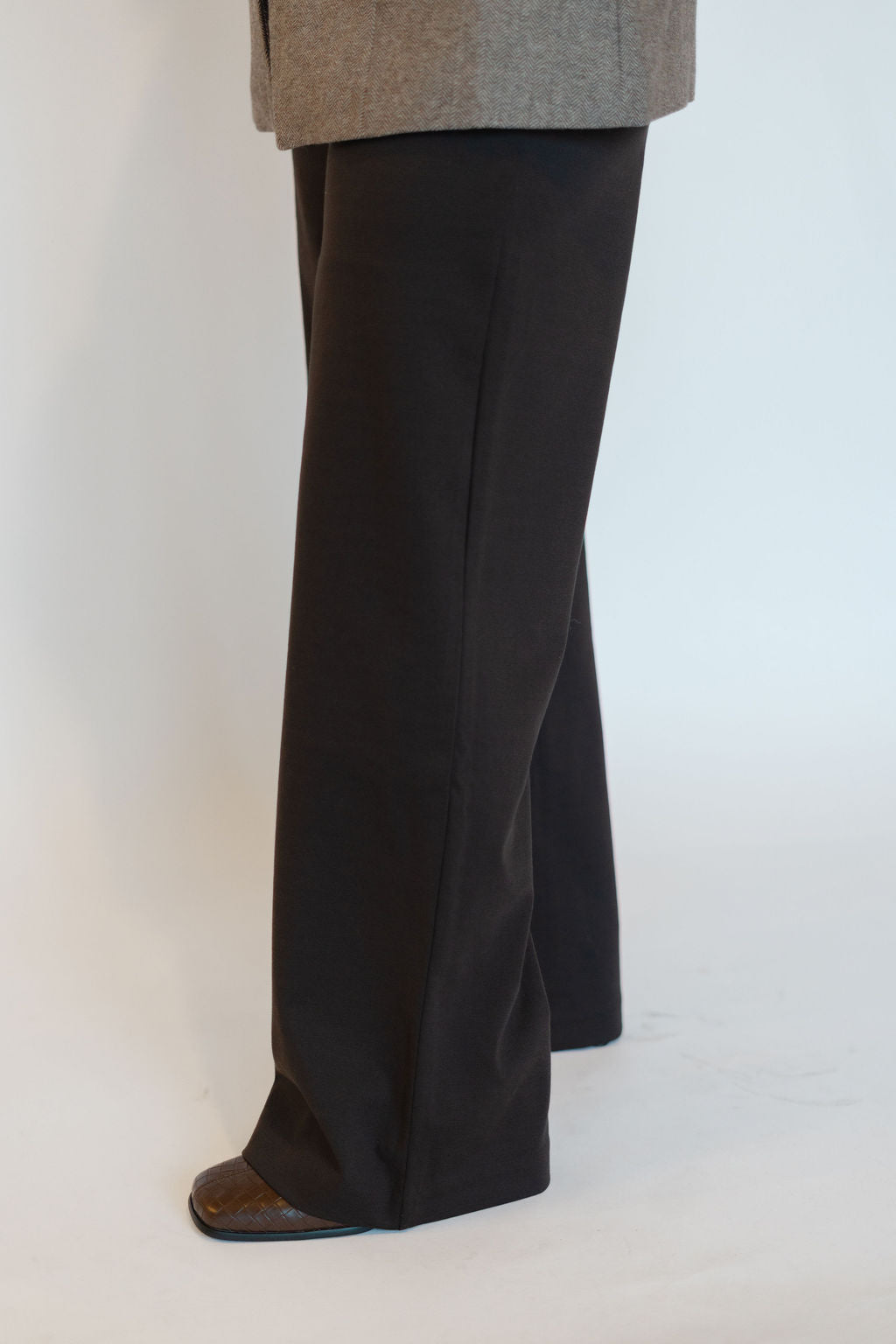 ALAIA WIDE LEG PANT-CHOCOLATE
