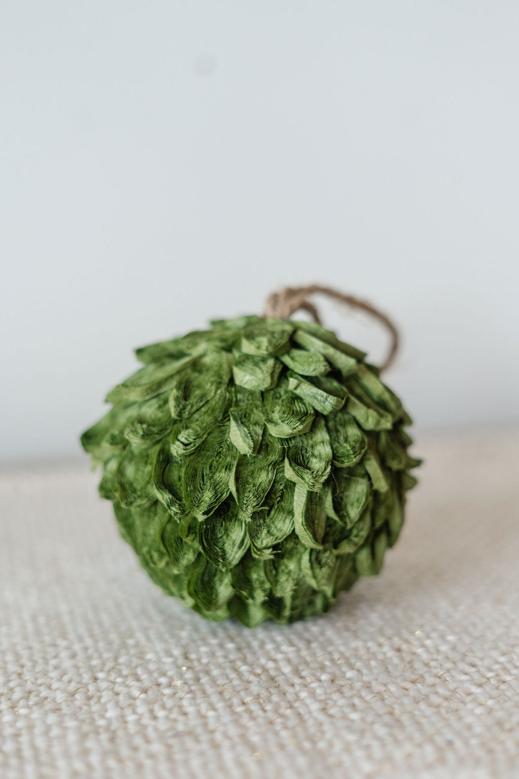 4.25" GREEN PETAL LEAF ORNAMENT