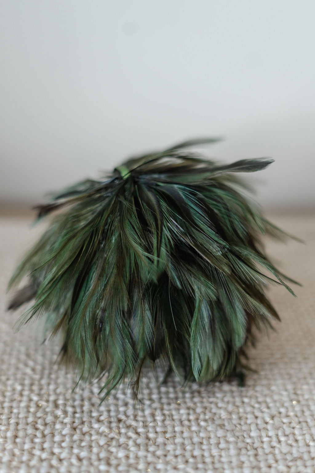 6" WHISPY GREEN FEATHER ORNAMENT