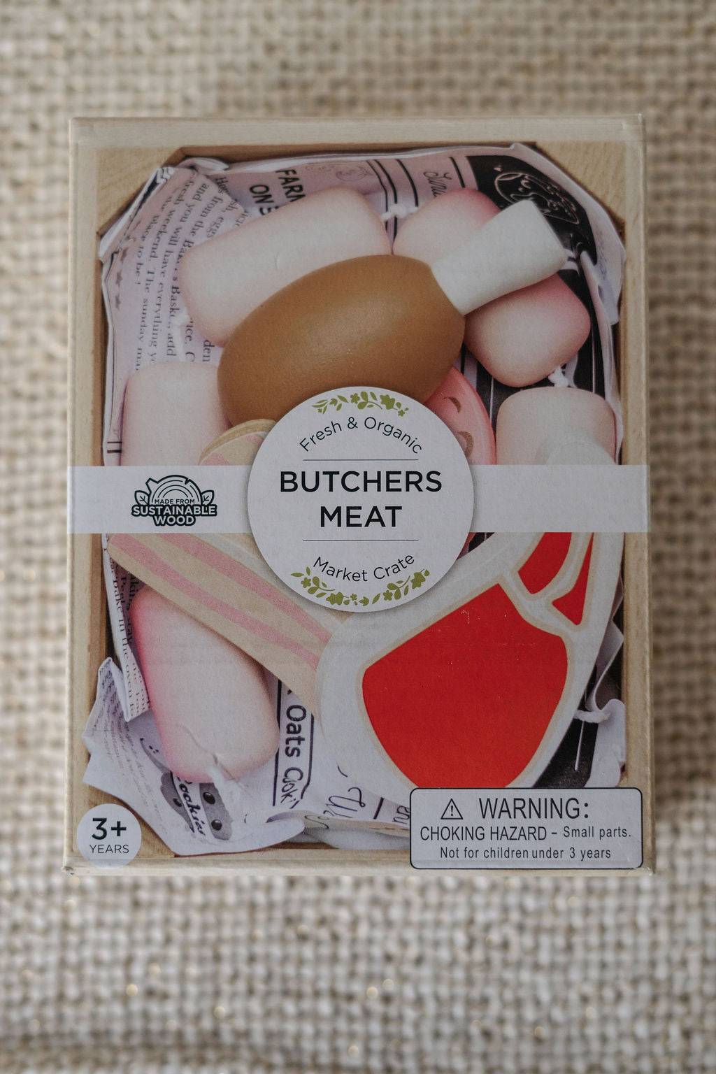 BUTCHERS MEAT WOODEN MARKET CRATE