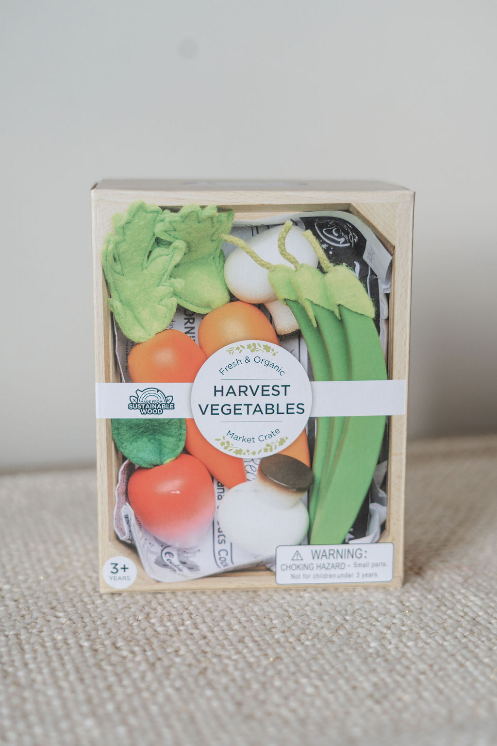 HARVEST VEGETABLES WOODEN MARKET CRATE