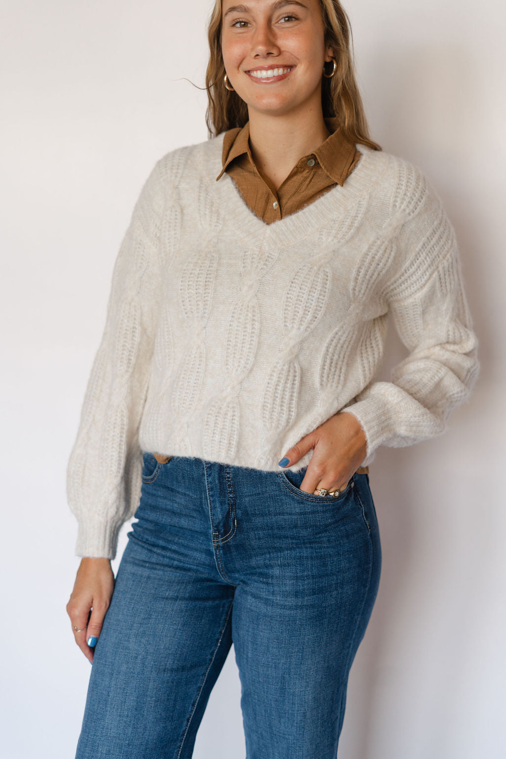 HAILEY SWEATER-IVORY