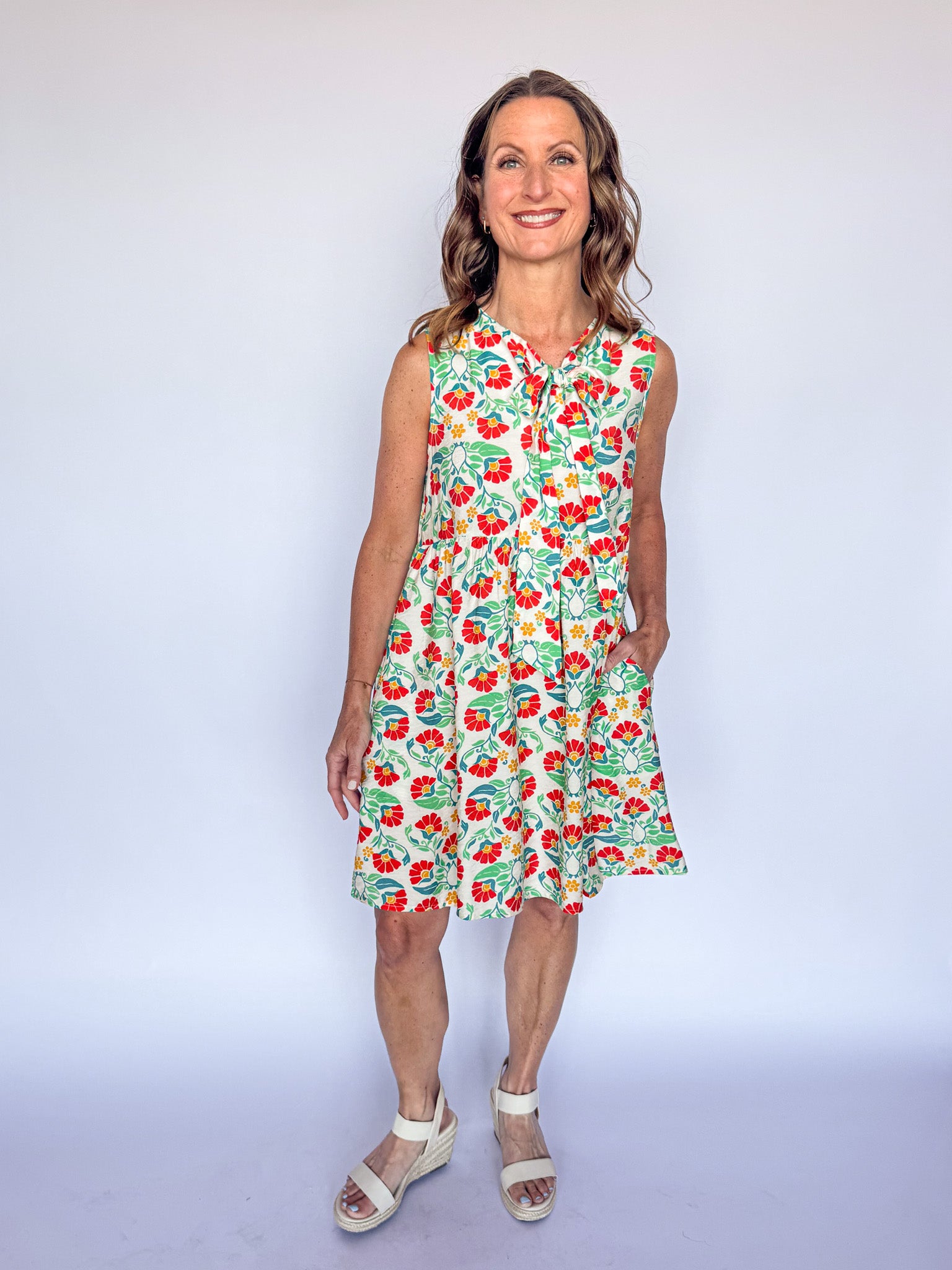 NALA DRESS-FLOWER PATTERN
