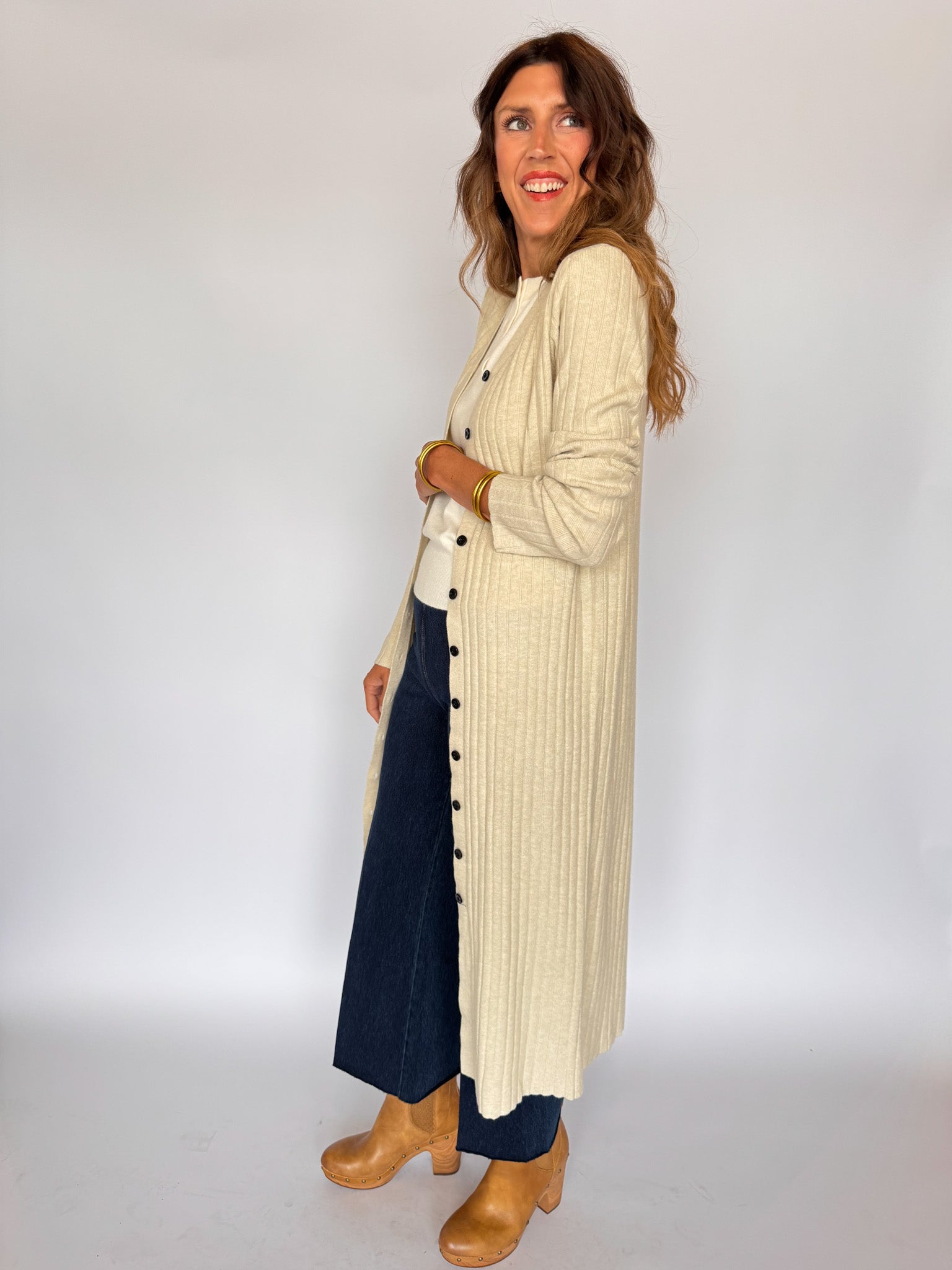 MCKENNA BUTTON DOWN LONG CARDIGAN/DRESS