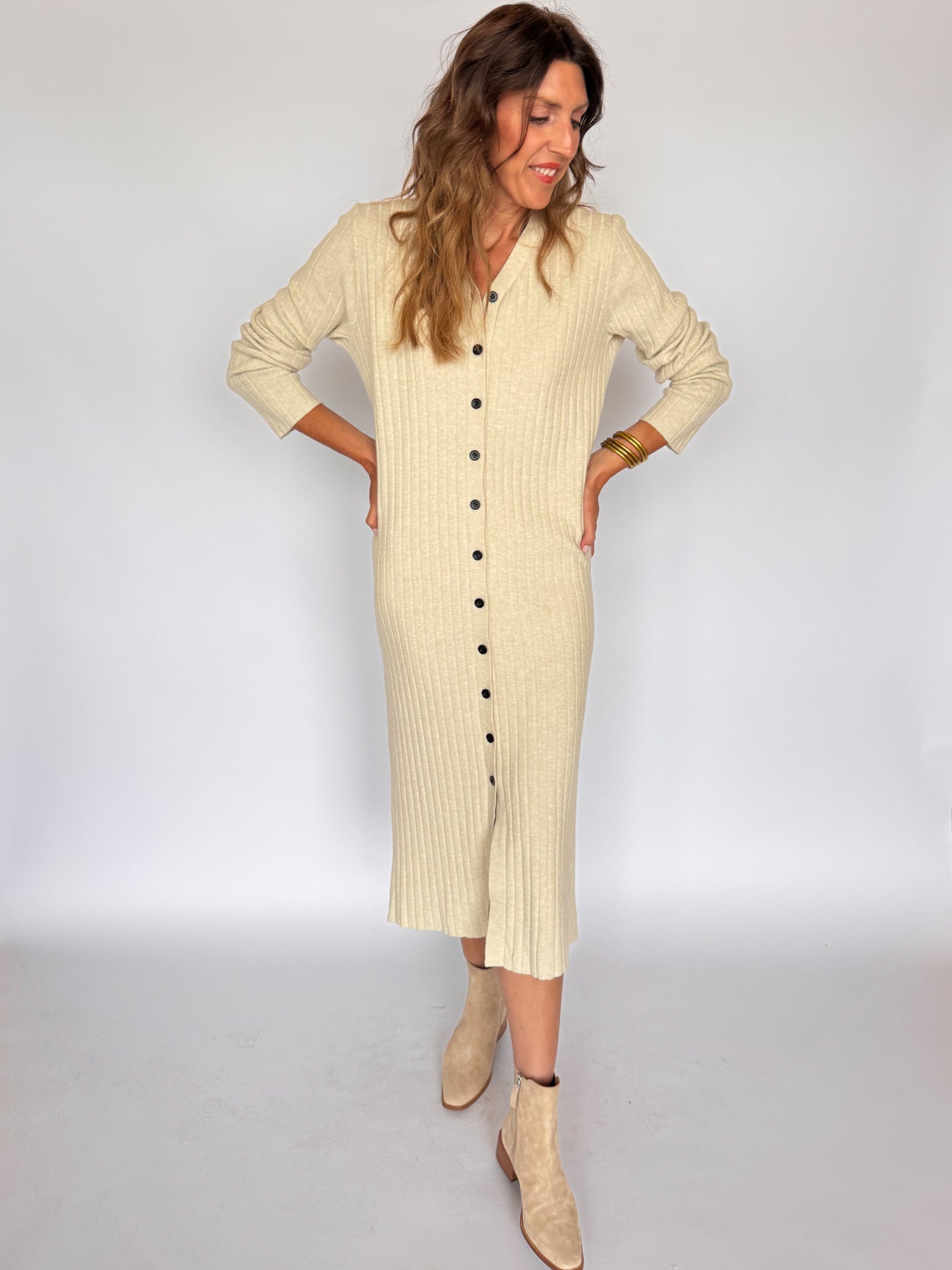 MCKENNA BUTTON DOWN LONG CARDIGAN/DRESS