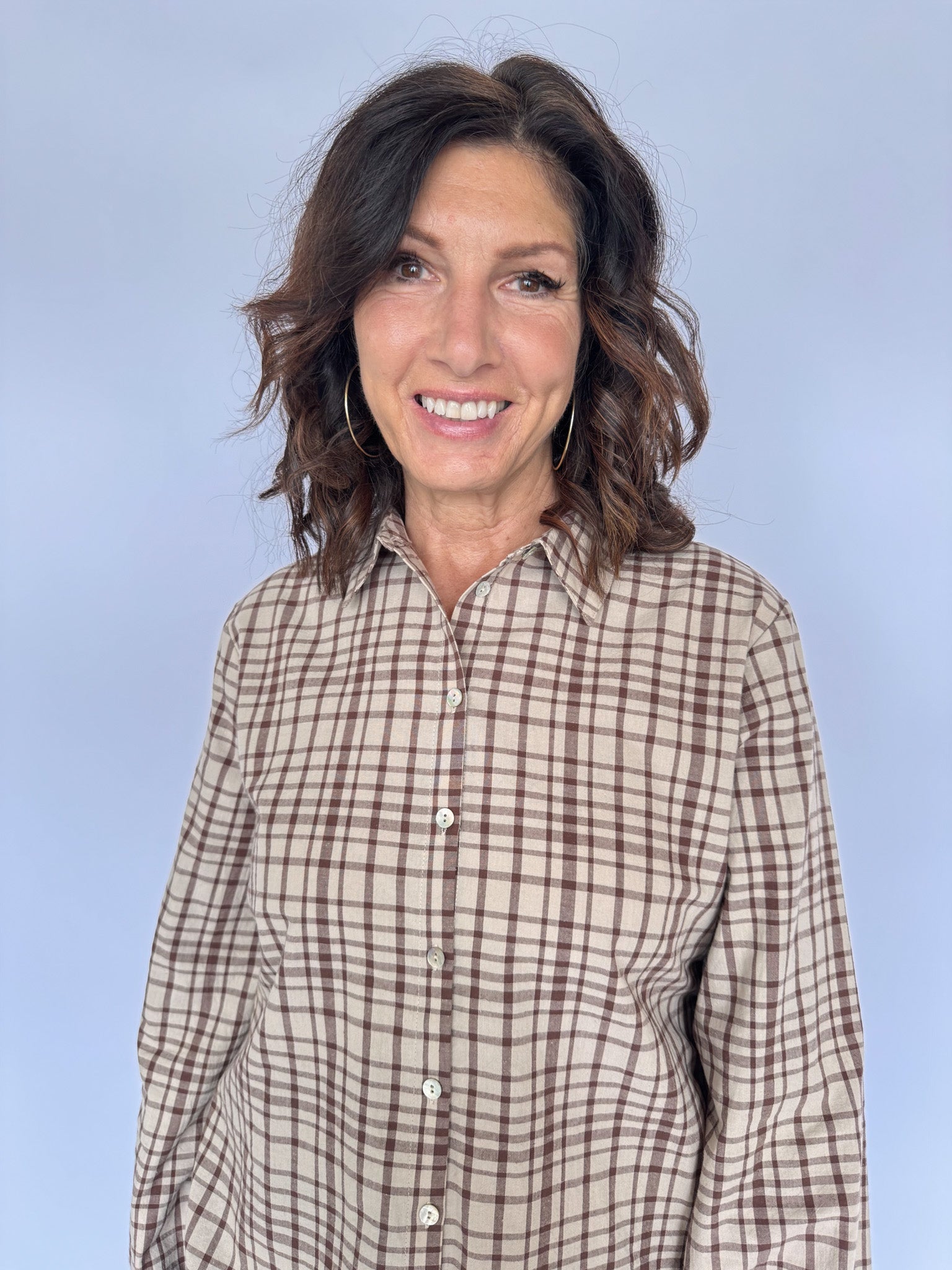 SARA SHIRT-BEIGE/BROWN