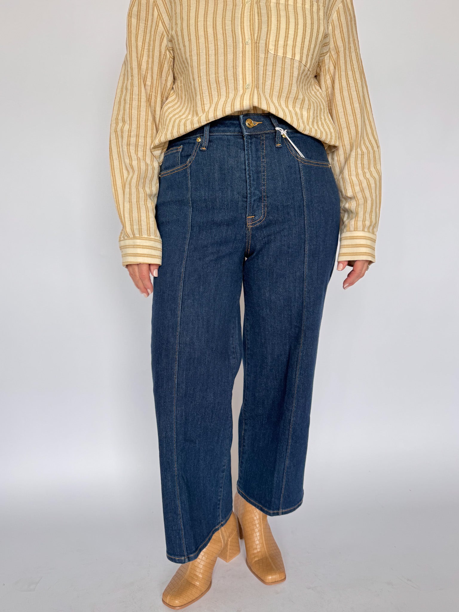 GOOD WAIST PALAZZO CROPPED JEANS
