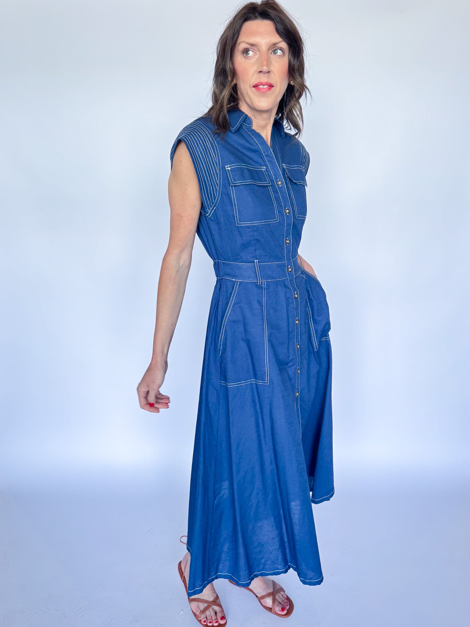 LANA DRESS-NAVY