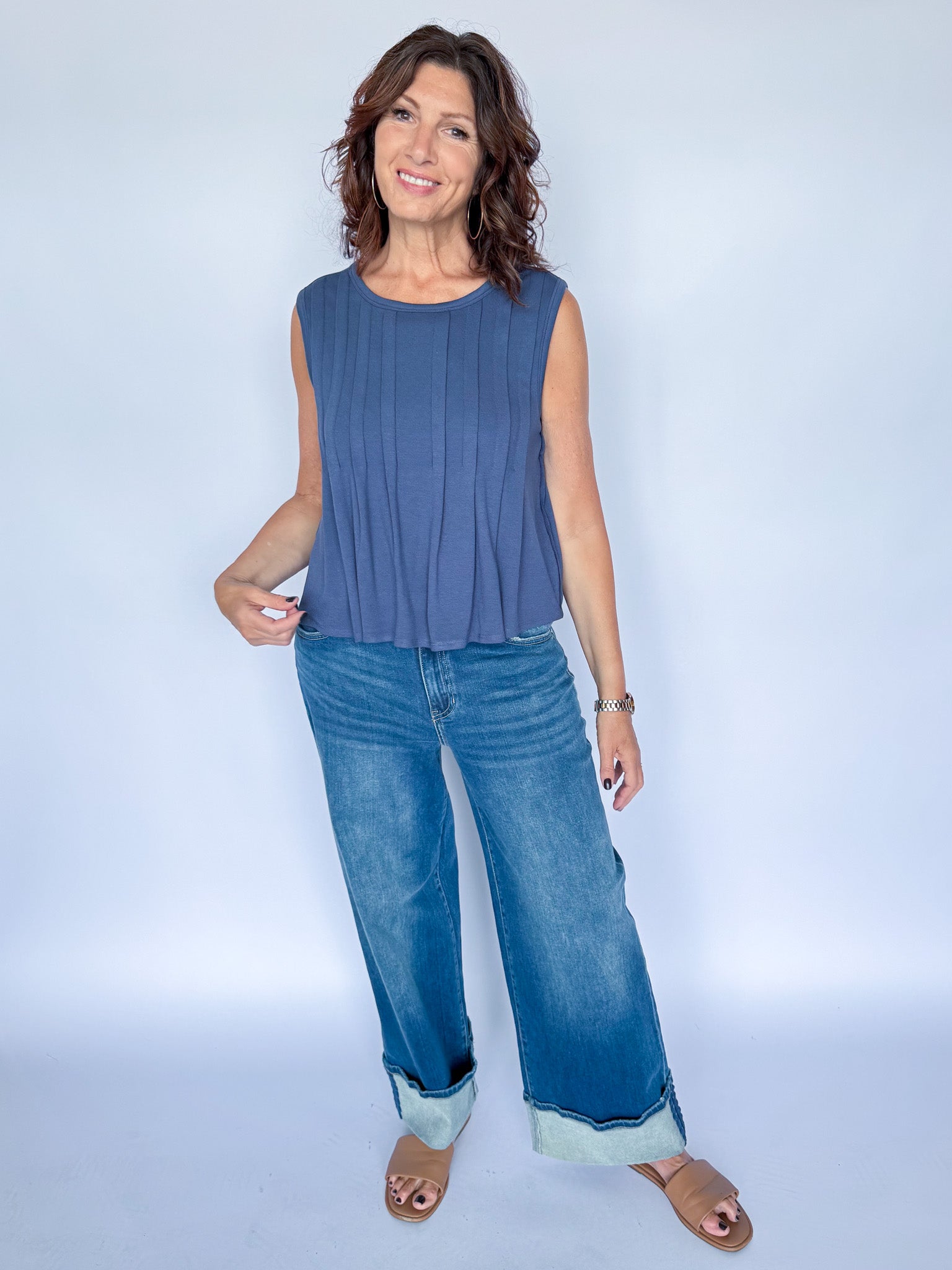 CAMILLA TOP-BLUE