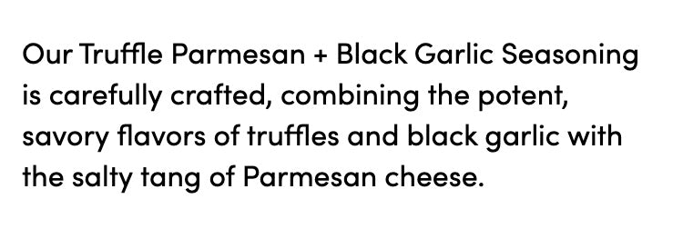 FINCH & FENNEL TRUFFLE PARM & GARLIC SEASONING
