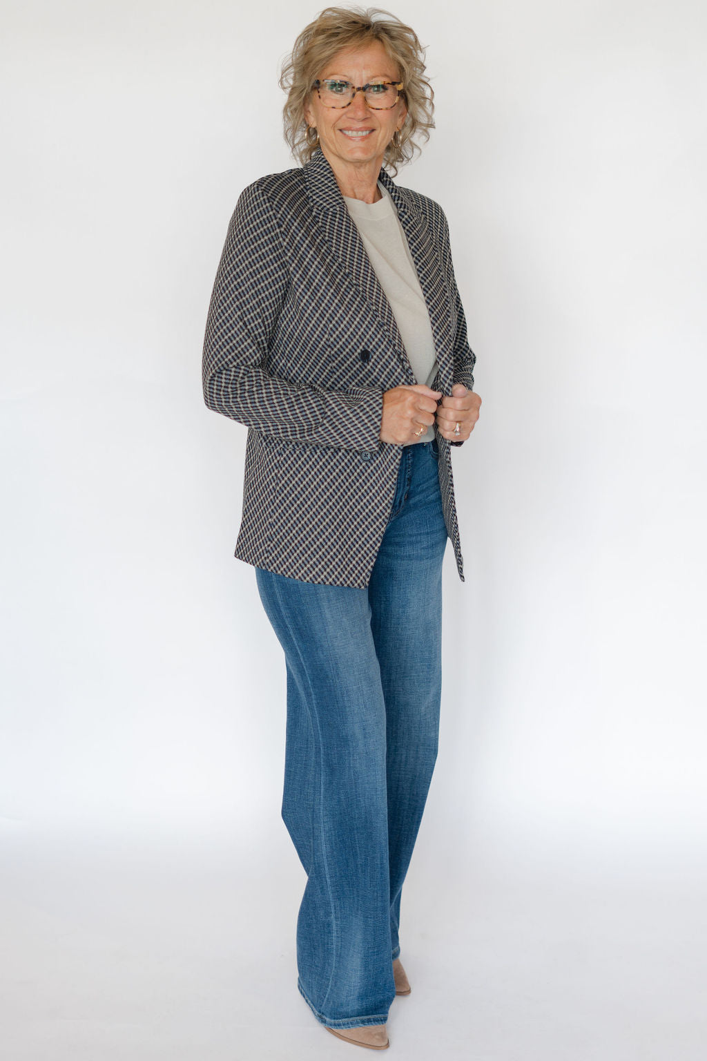 JOSEPHINE BLAZER-NAVY CHECK