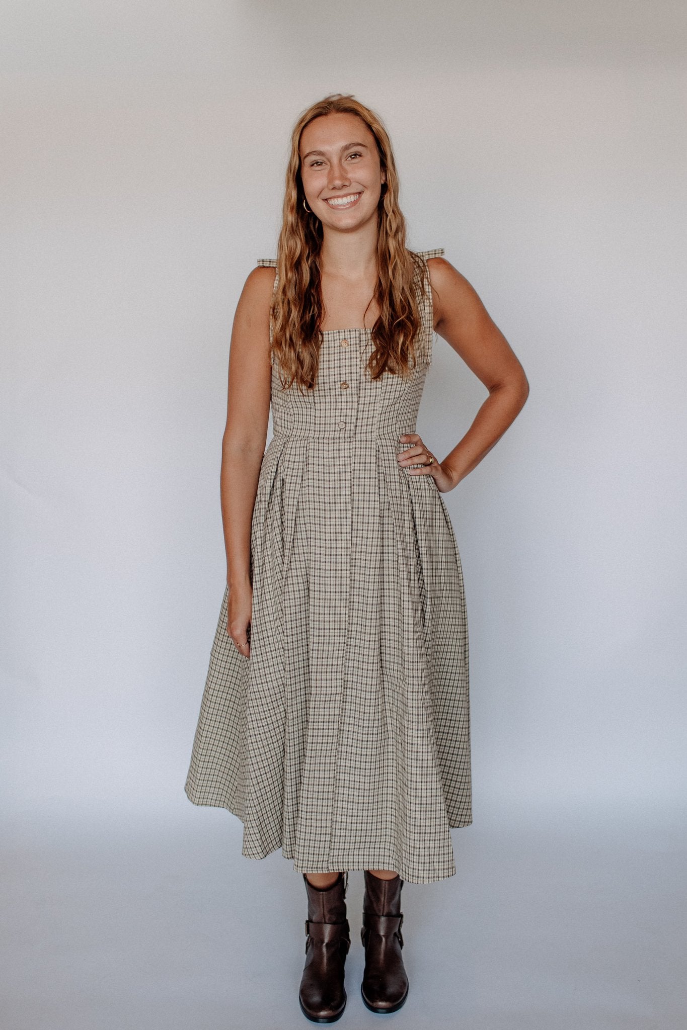 KELLY MIDI DRESS-CREAM MULTI
