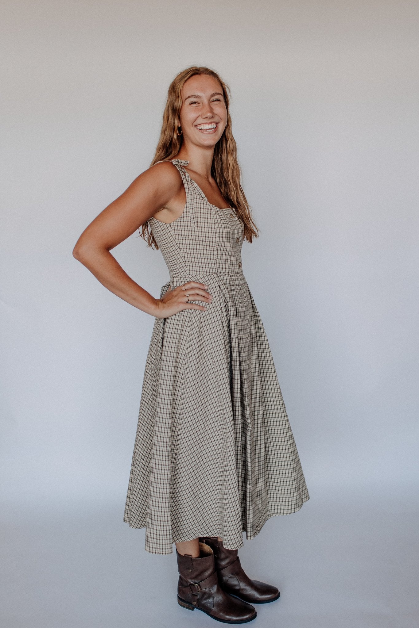KELLY MIDI DRESS-CREAM MULTI