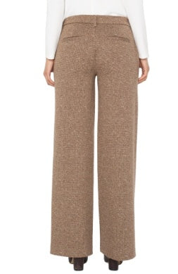 KELSEY WIDE LEG-BROWN/CAMEL HERRINGBONE