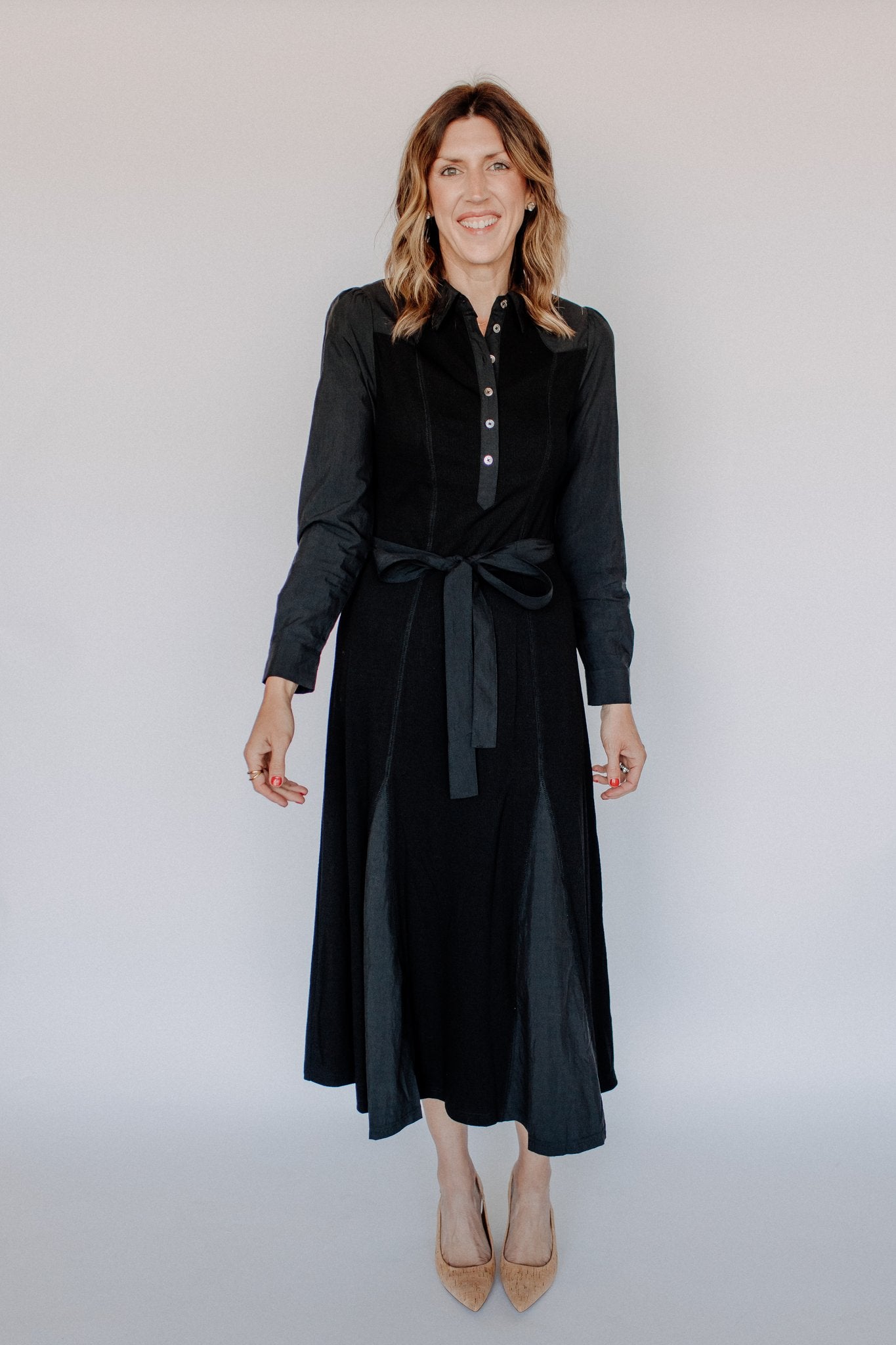 KYLIE MIDI DRESS-BLACK