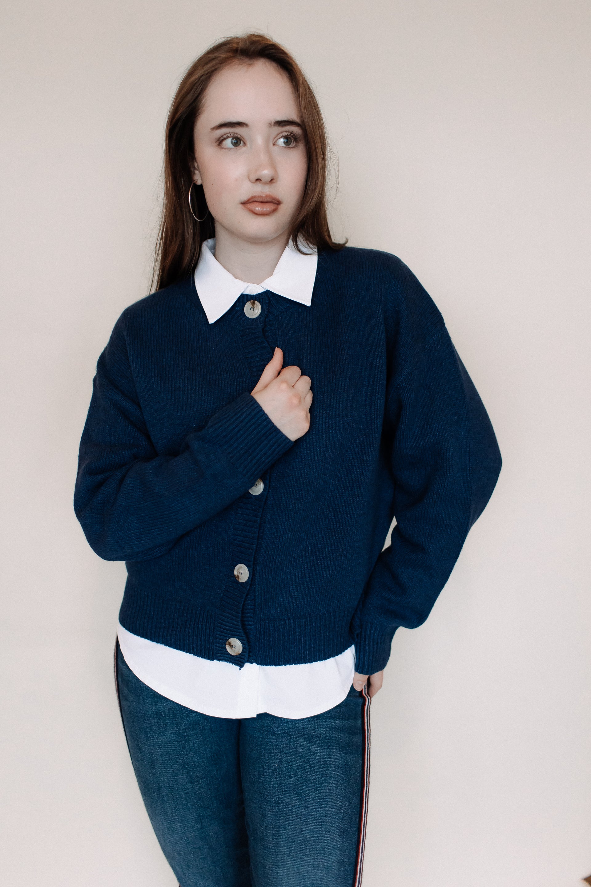 THE LUCY CARDIGAN-NAVY