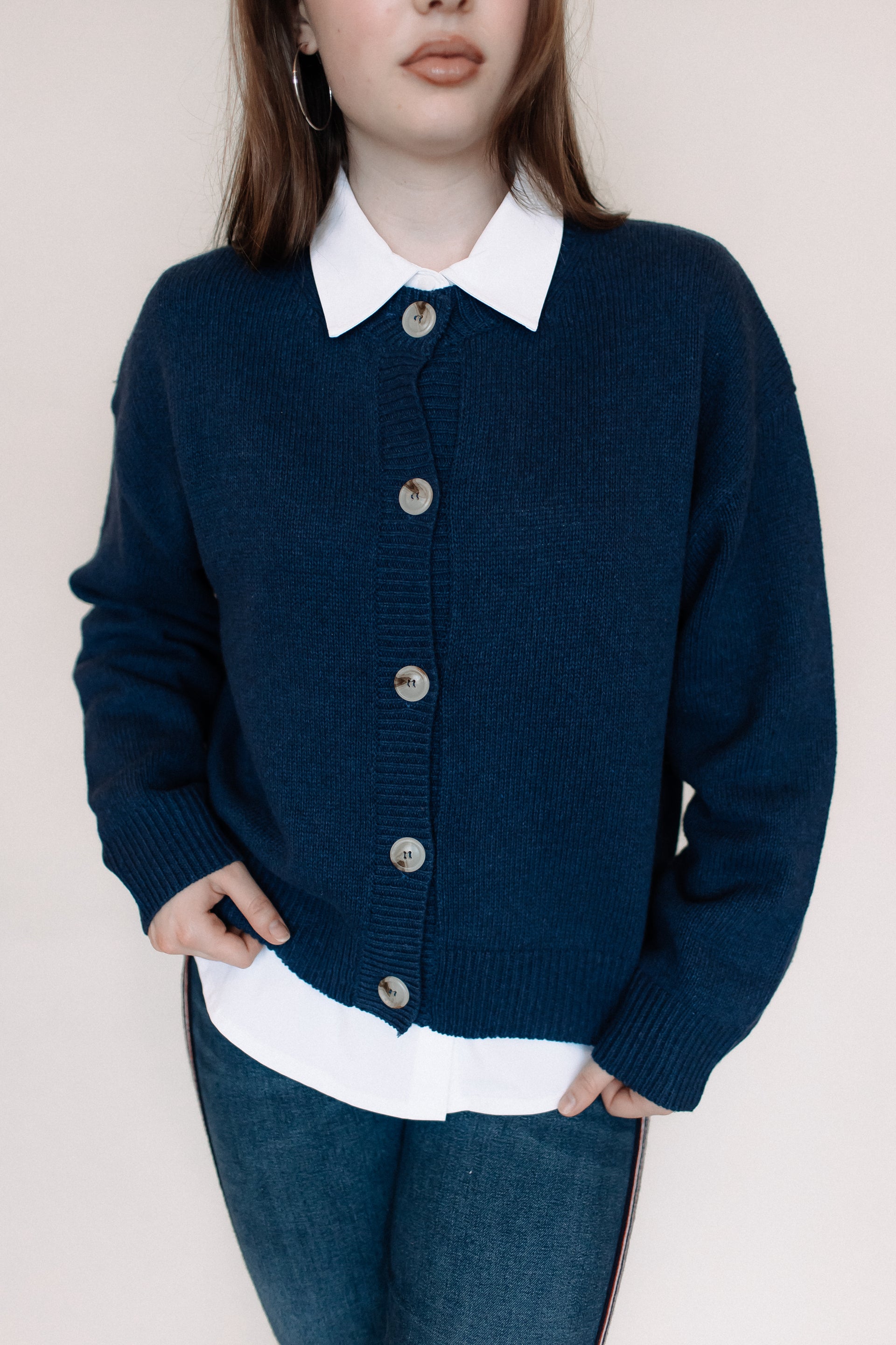 THE LUCY CARDIGAN-NAVY