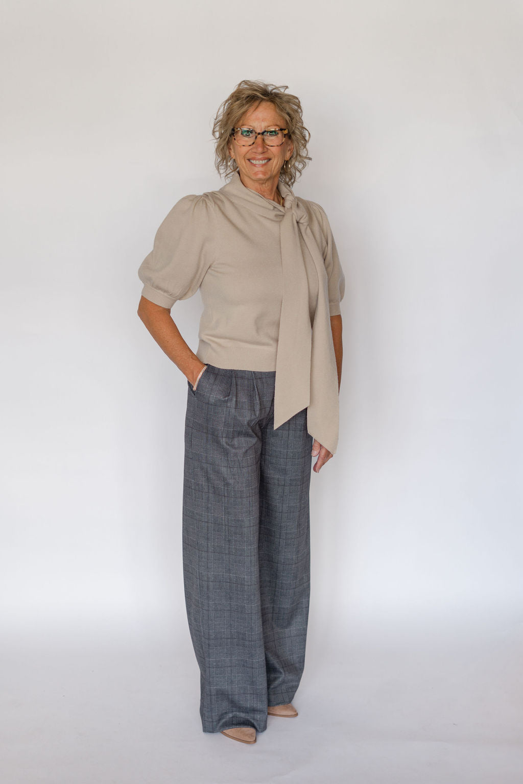 MARGOT SWEATER TOP-TAUPE